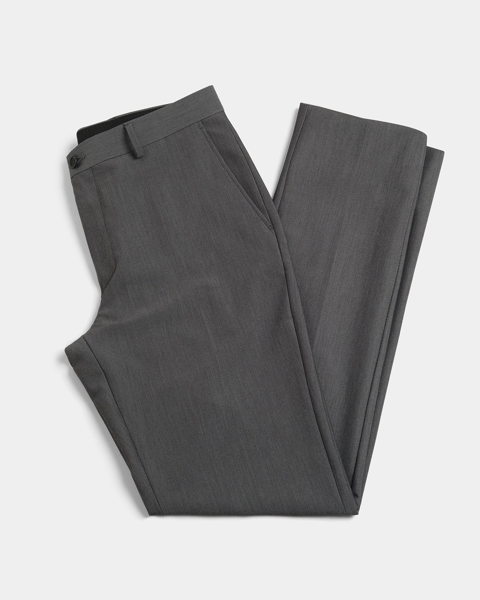 Grey Solid Trouser - Claret