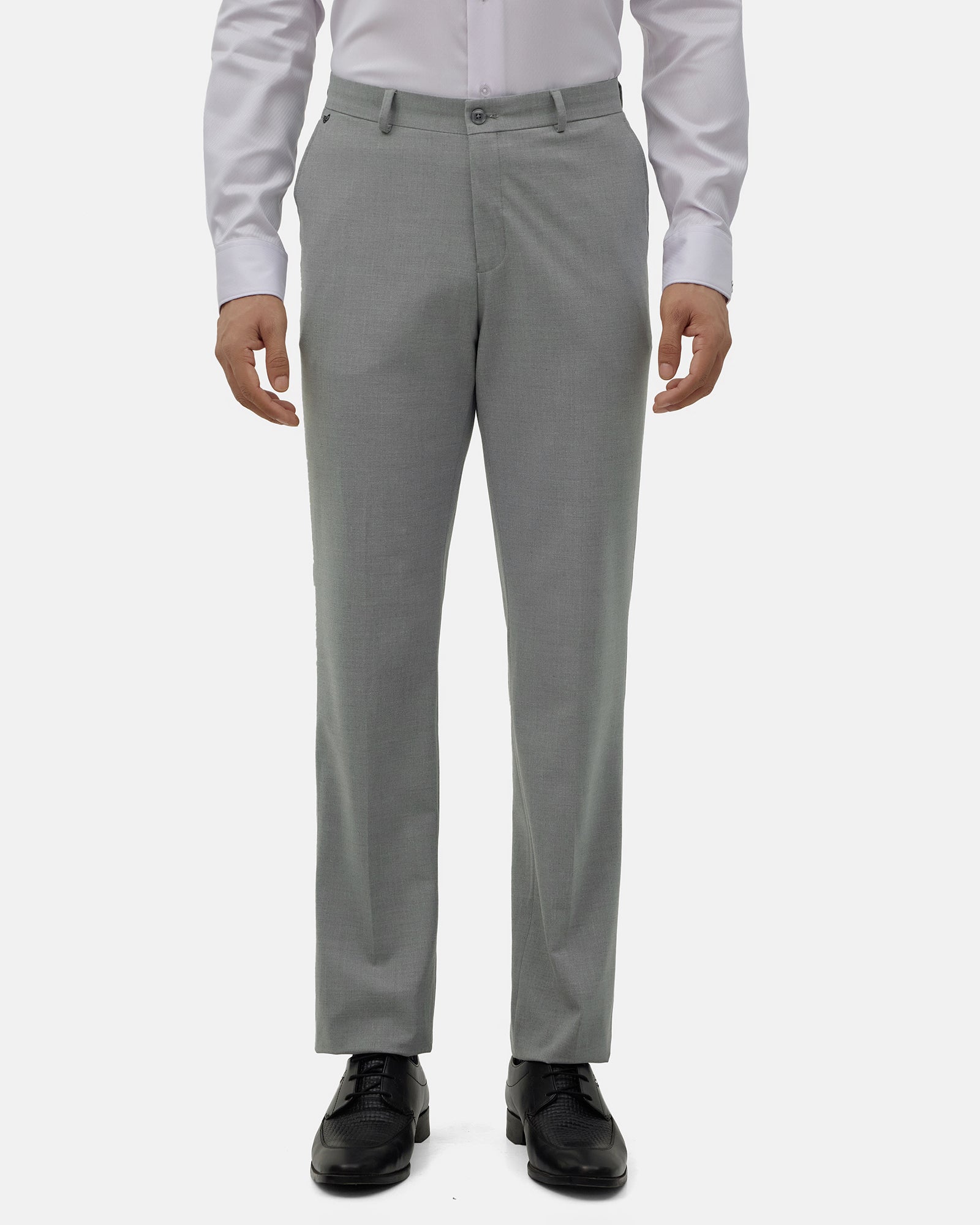 Grey Solid Trouser - Donny