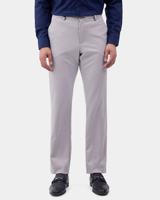 Grey Solid Formal Trouser - Stewart