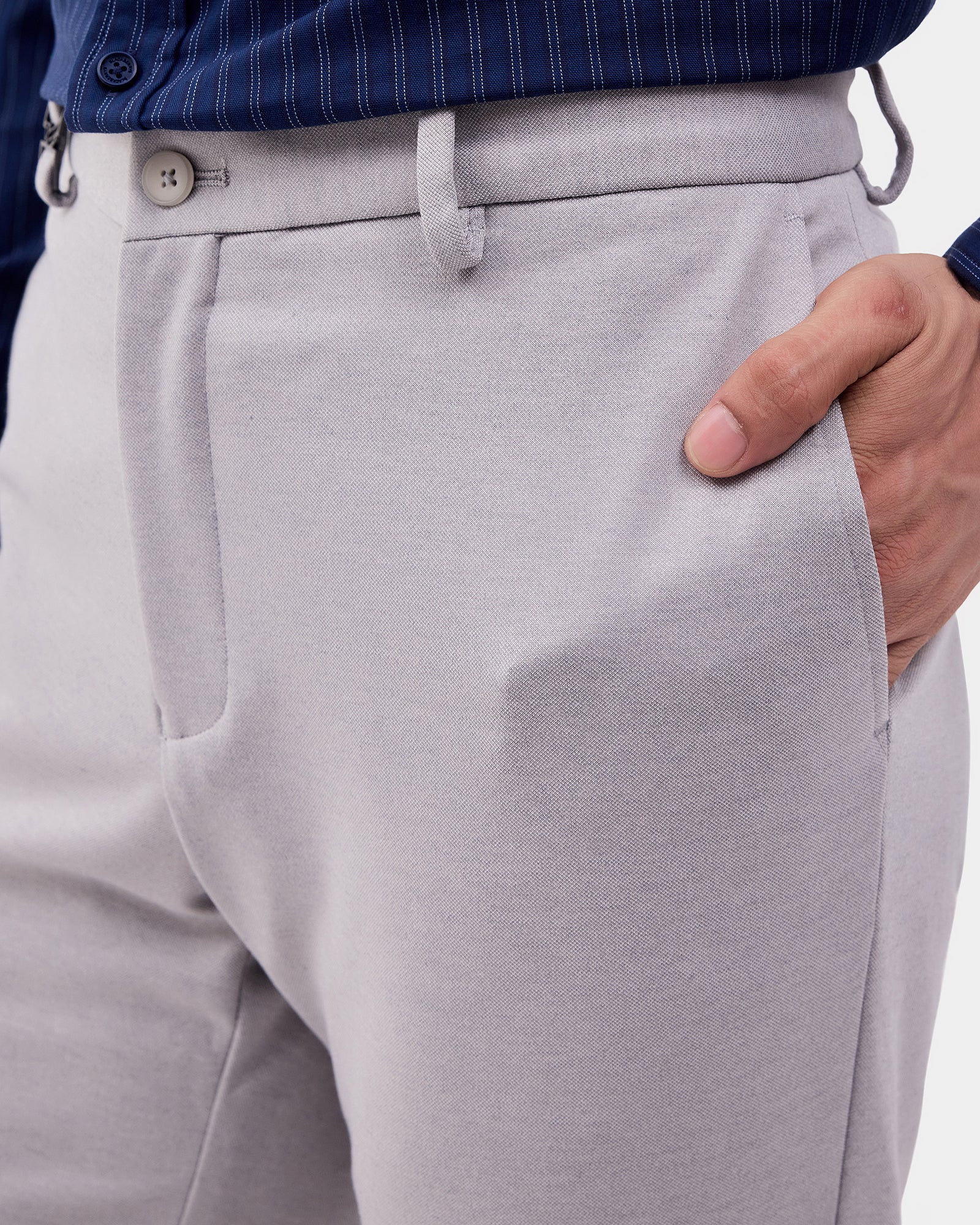 Grey Solid Formal Trouser - Stewart