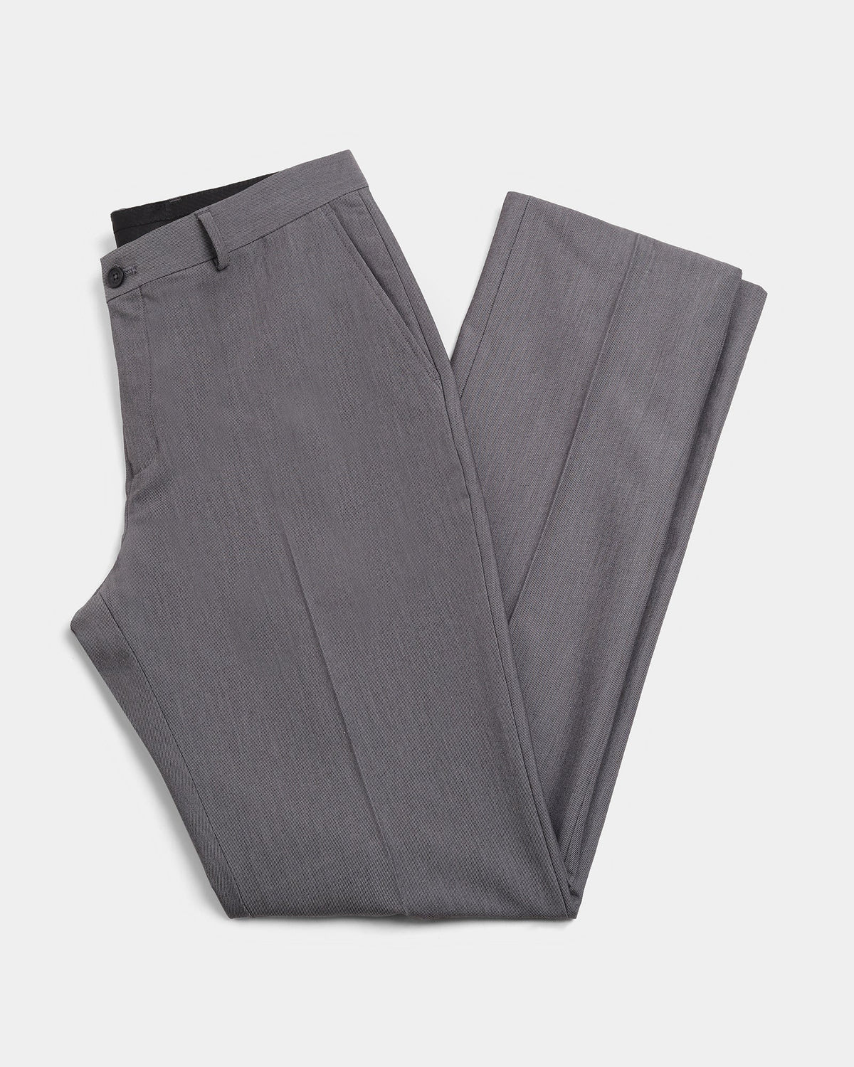 Grey Solid Trouser - Claret