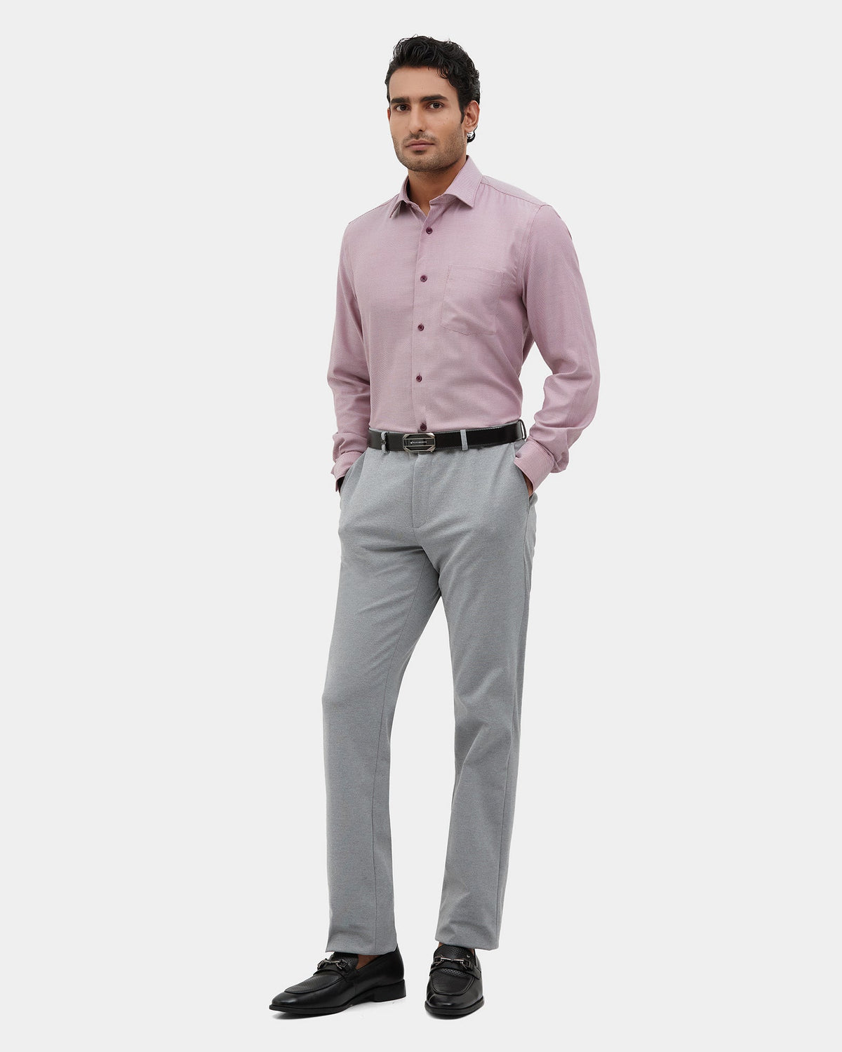 Grey Solid Trouser - Clark