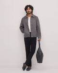 Grey Solid Zipper Jacket - Wysher