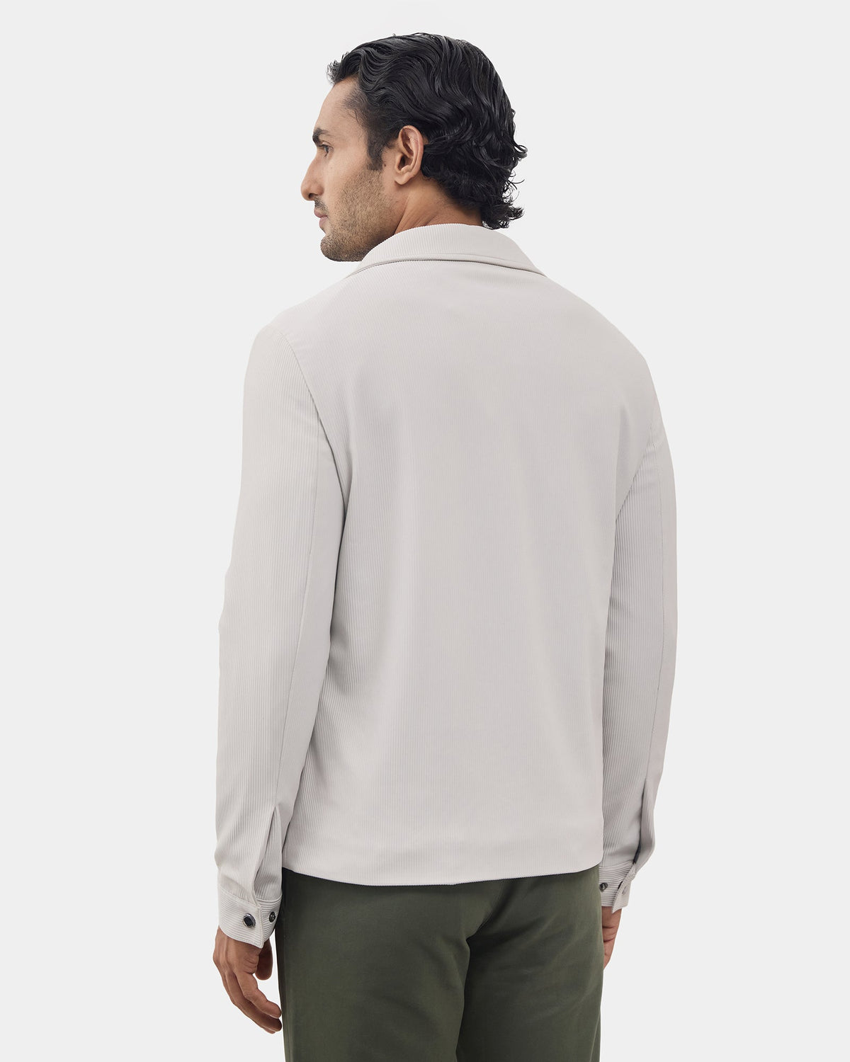 Grey Stripe Zipper Jacket - Nesta