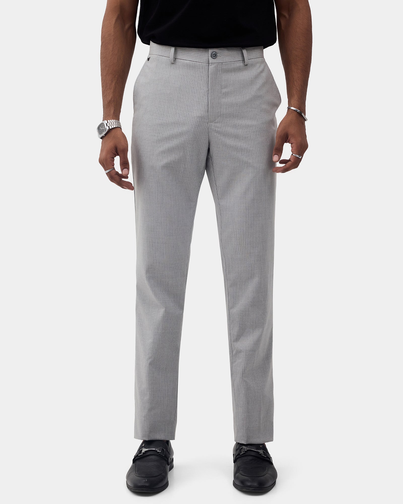 CLEAN FRONT SUPER SLIM FIT STRIPE TROUSER