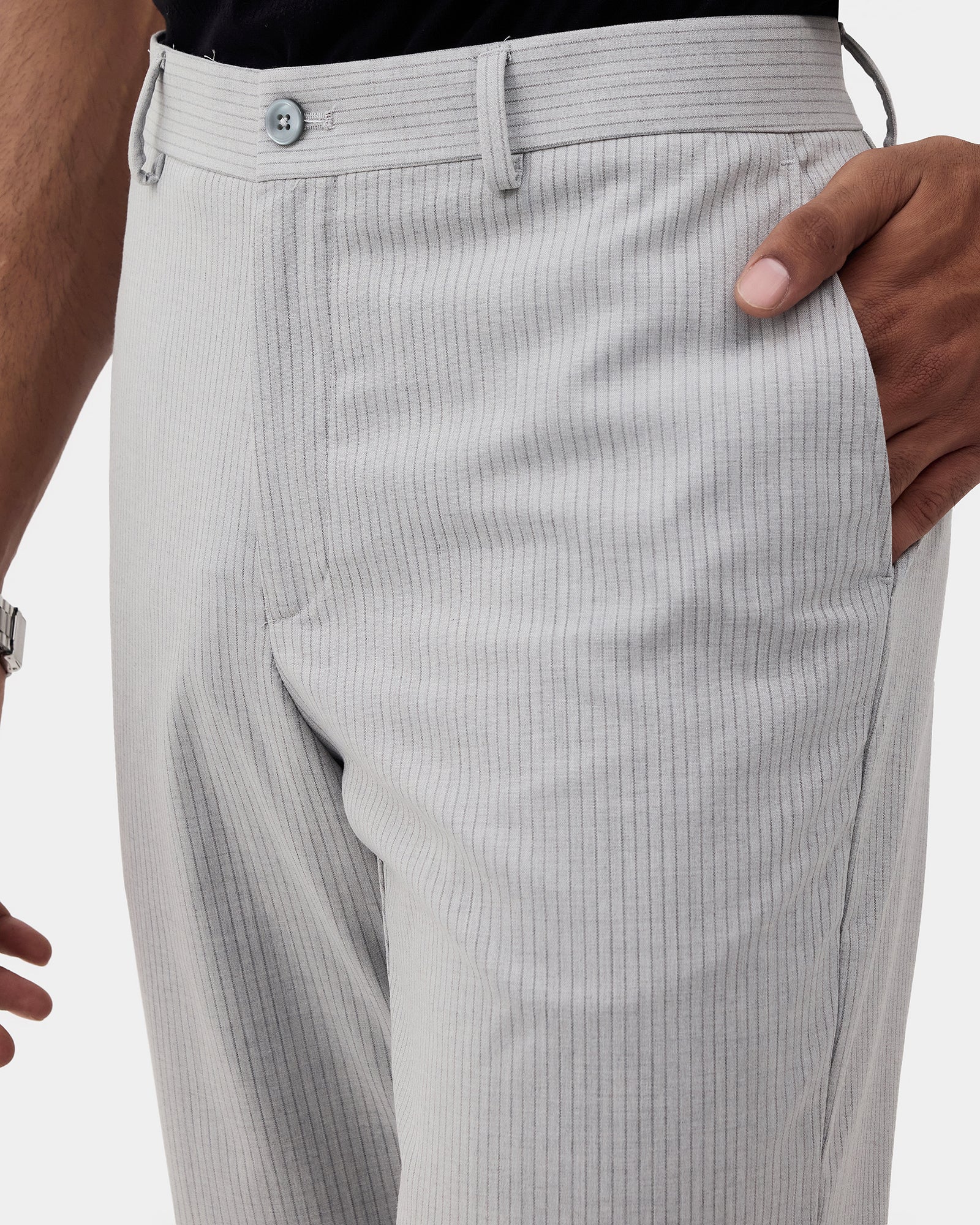 Grey Stripe Trouser - Ebel