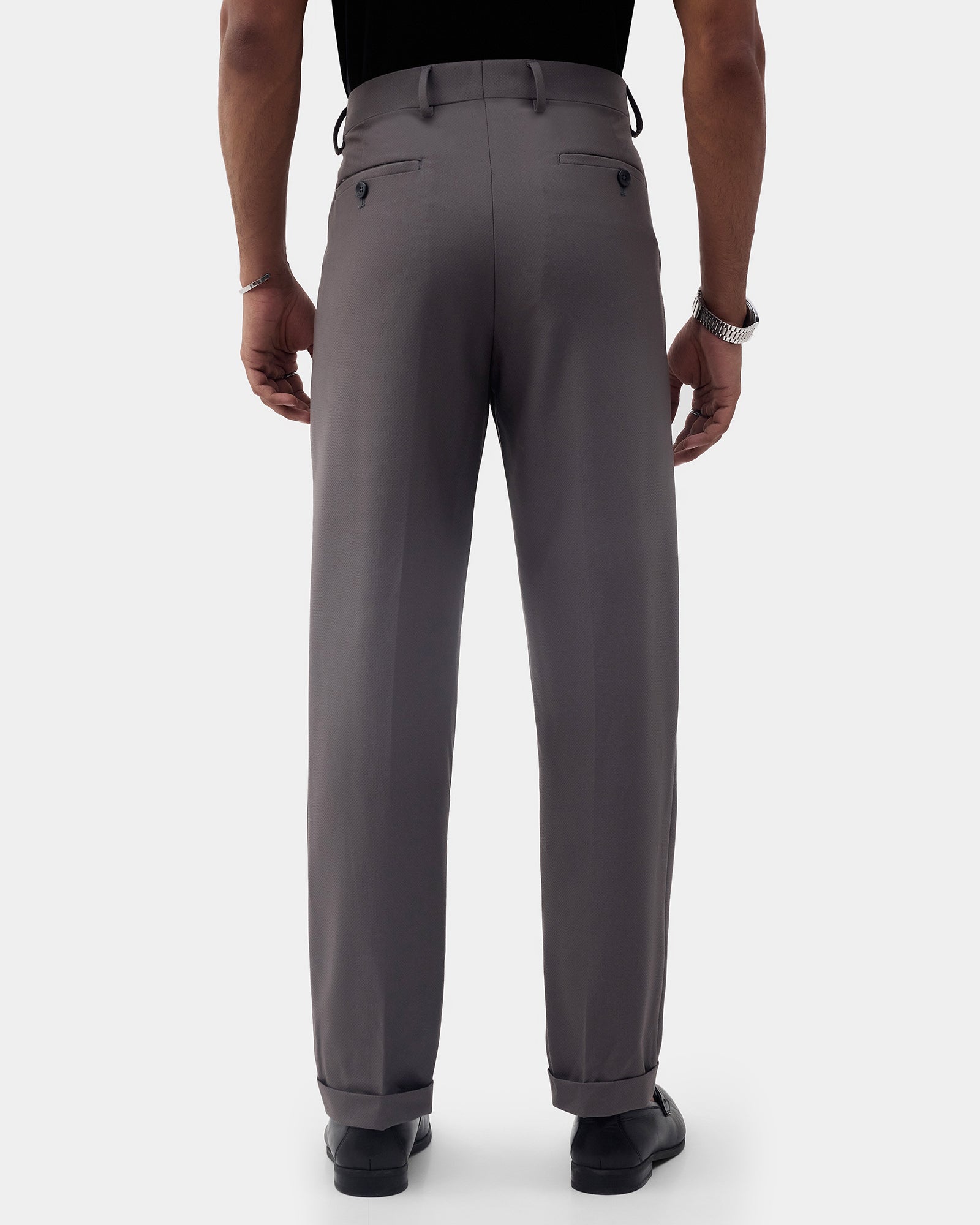 Grey Textured Trouser - Laco