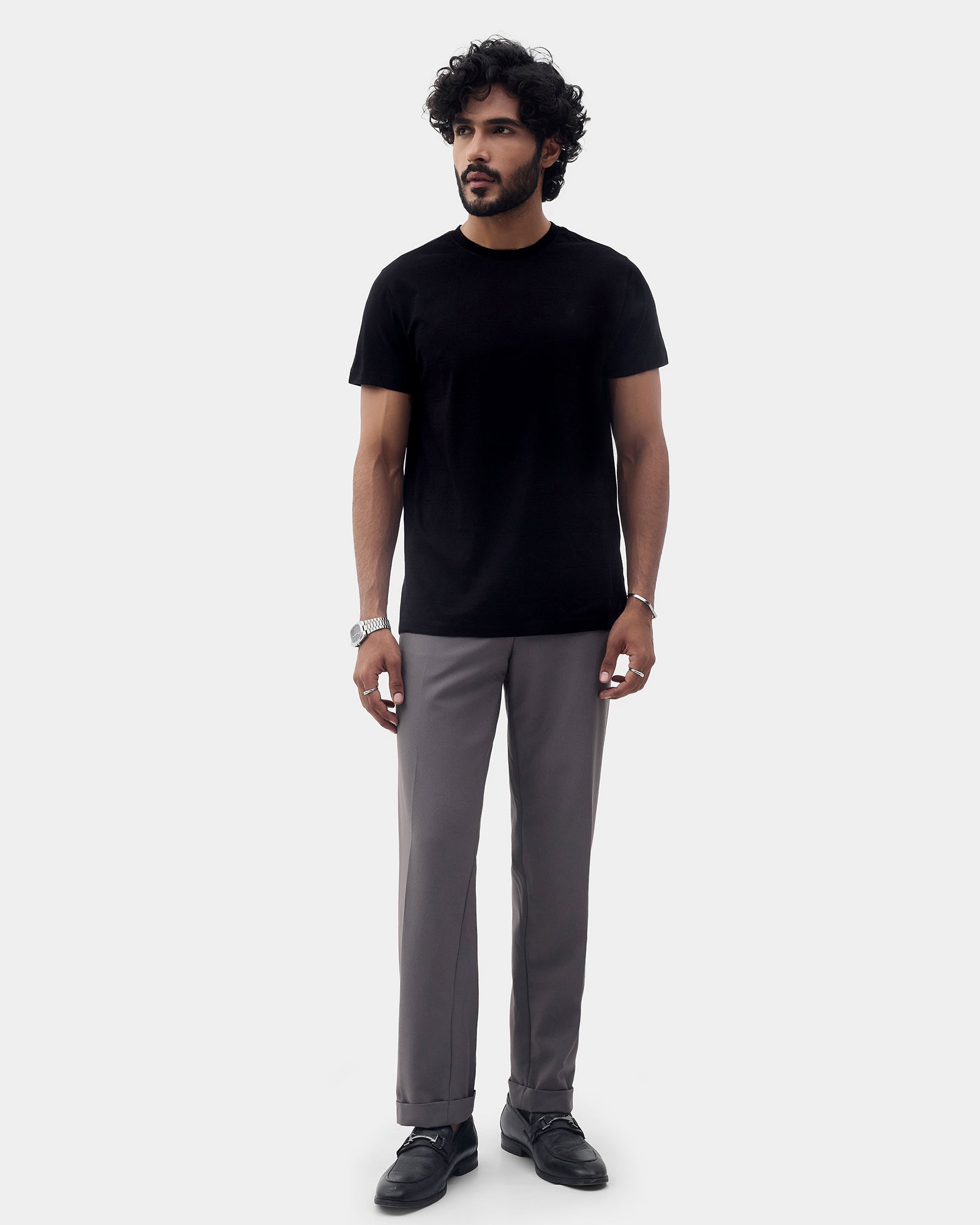 Grey Textured Trouser - Laco