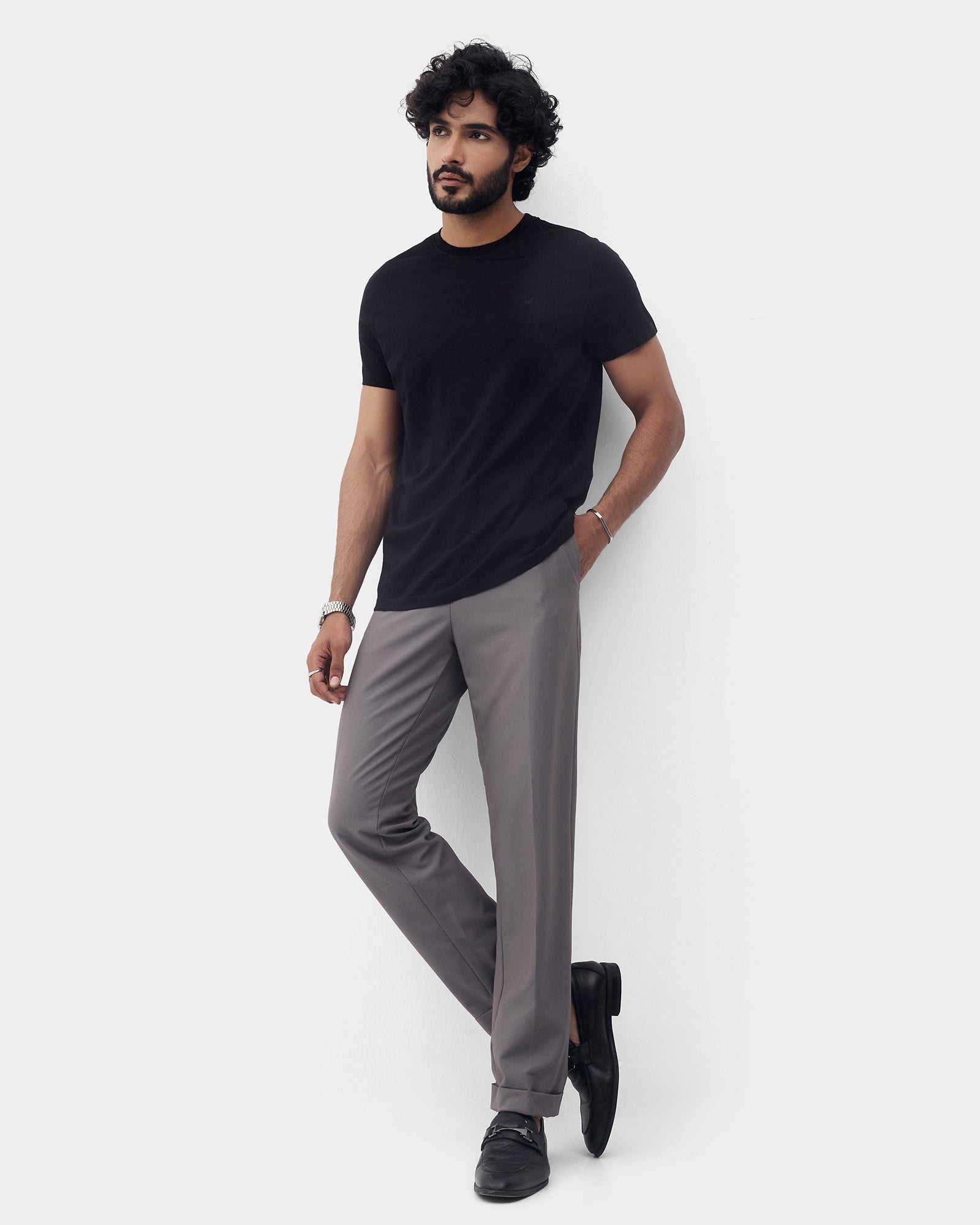Grey Textured Trouser - Laco