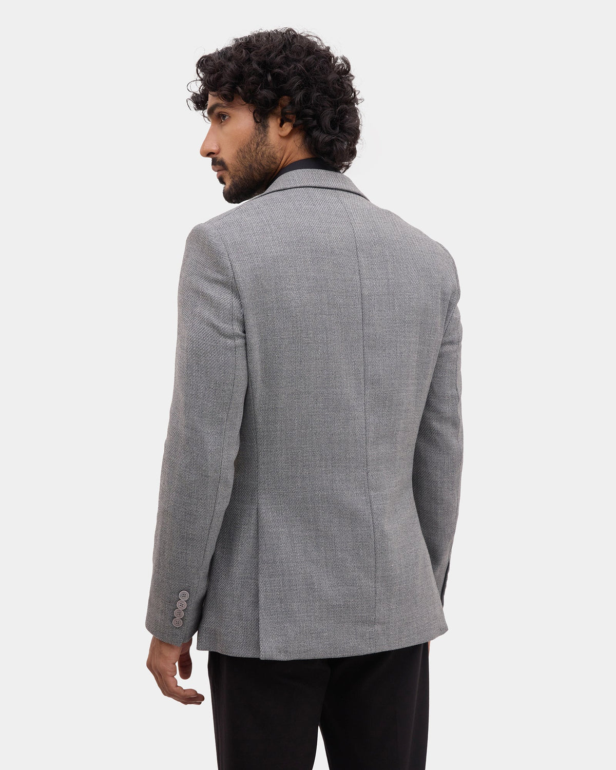 Grey Textured Blazer - Thatcher