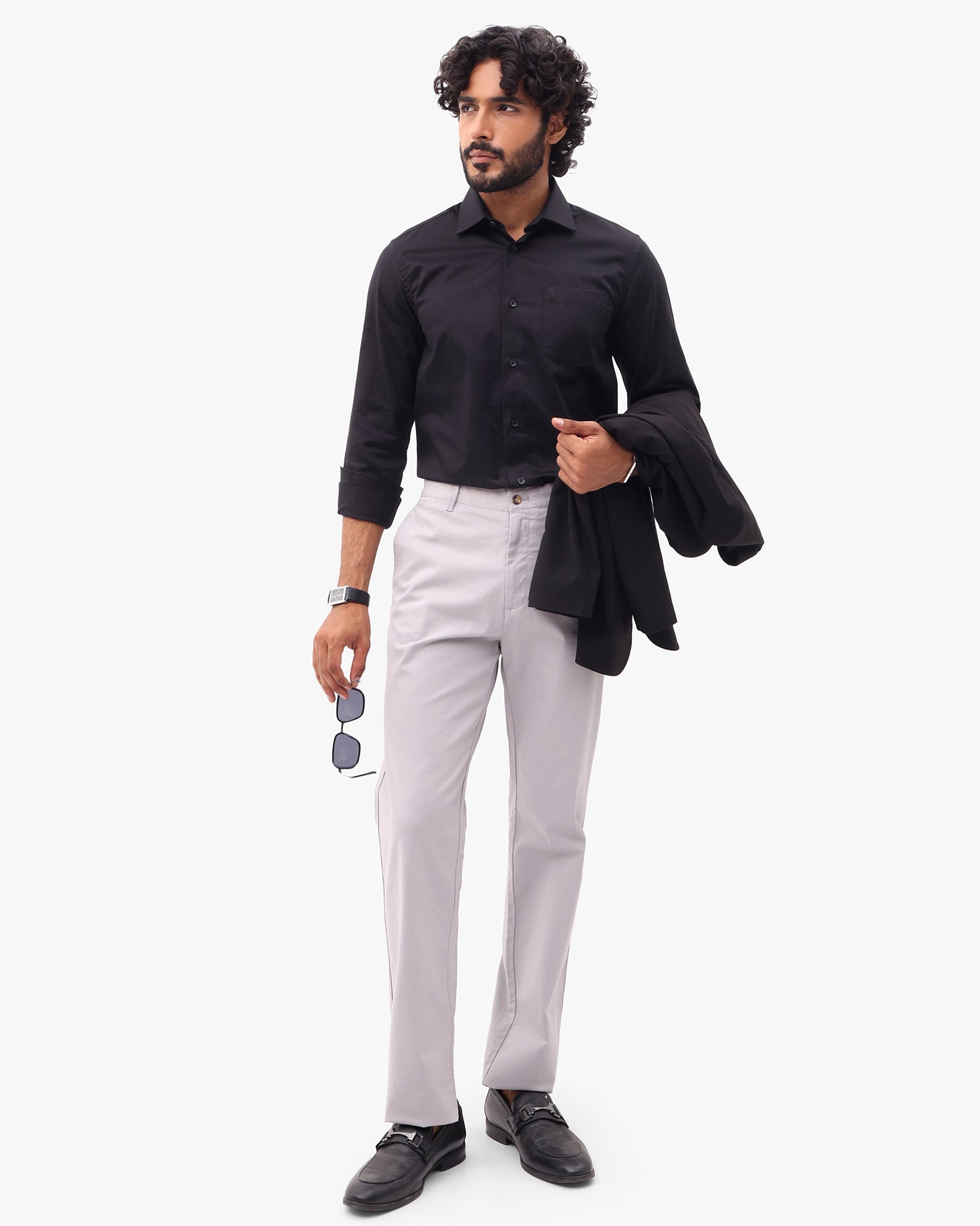Grey Textured Khakis - Kary