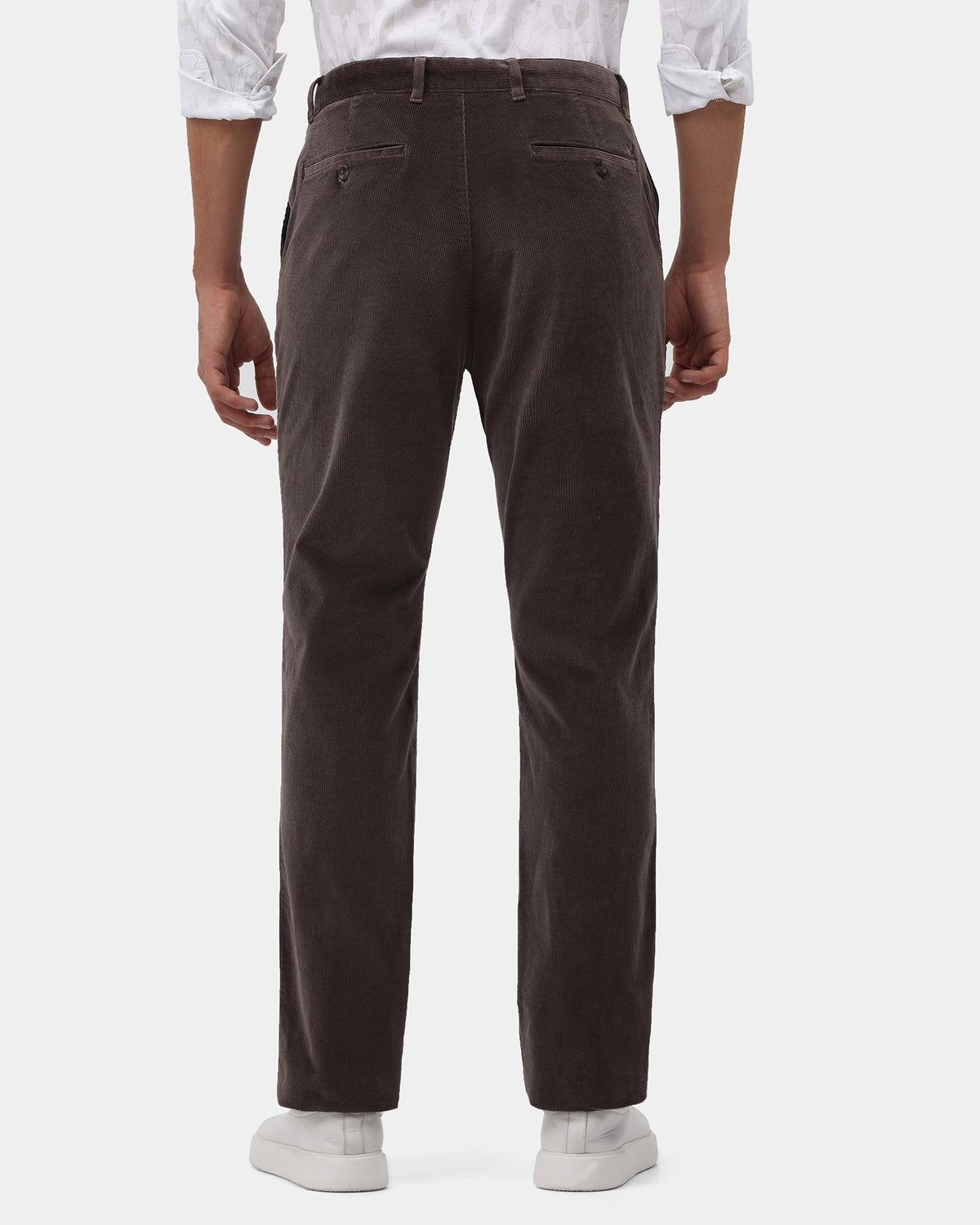 Grey Corduroy Khakis - Black