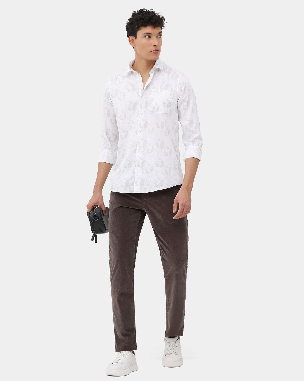 Grey Corduroy Khakis - Black
