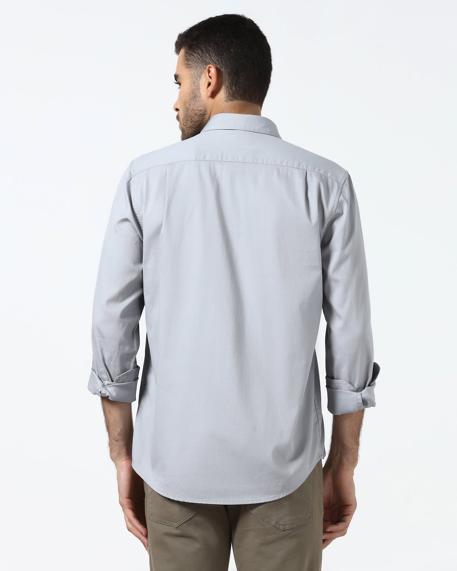 Grey Textured Shirt - Nuvan
