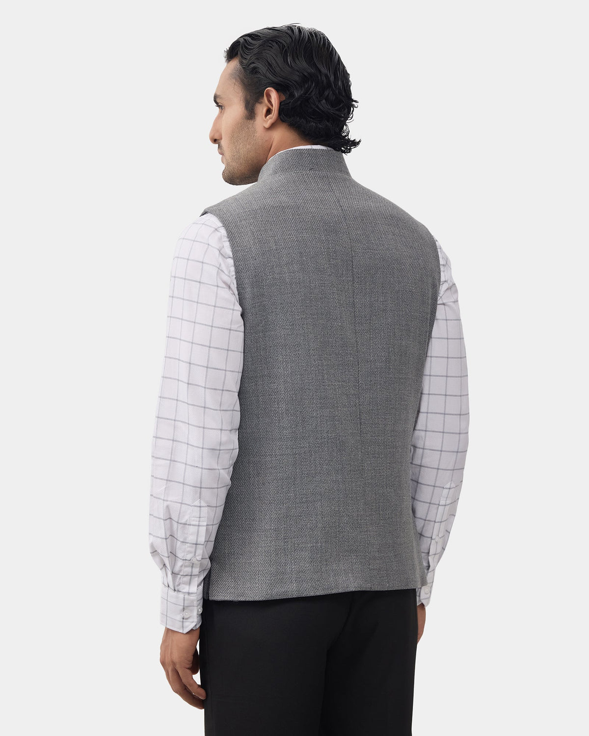 Grey Textured Waistcoat - Scholar