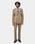 Khaki Two Piece Double Breasted Textured Suit - Lemok