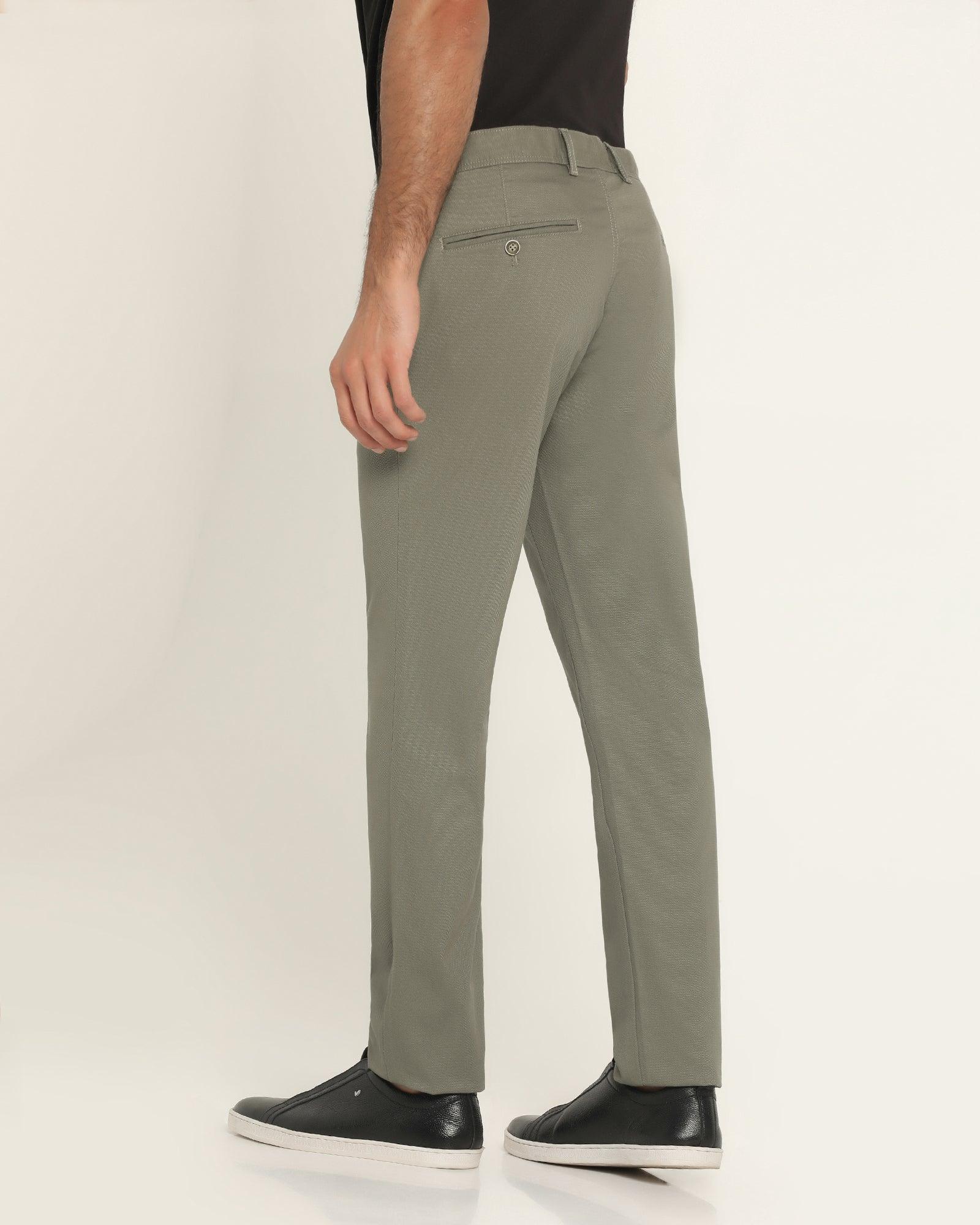 Must Haves Slim Fit B-91 Casual Olive Solid Khakis - Kiler - Blackberrys