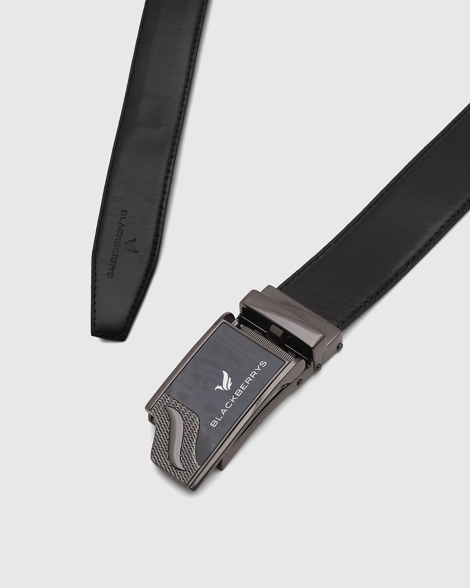 Leather Black Solid Belt - New Panama