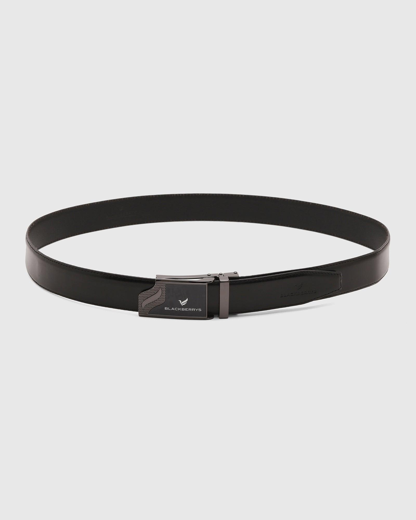 Leather Black Solid Belt - New Panama
