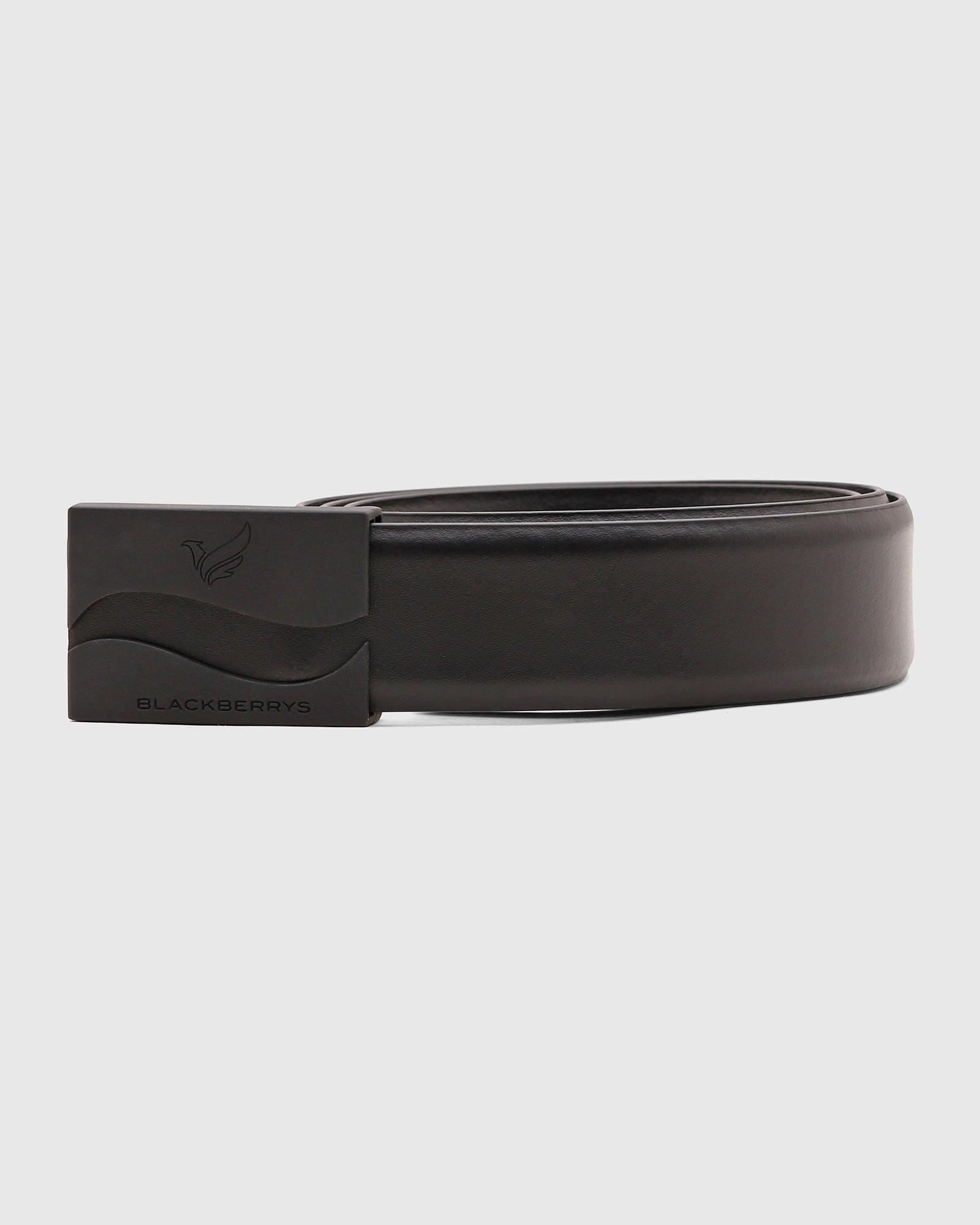 Solid Leather Belt In Black (Santiago) - Blackberrys