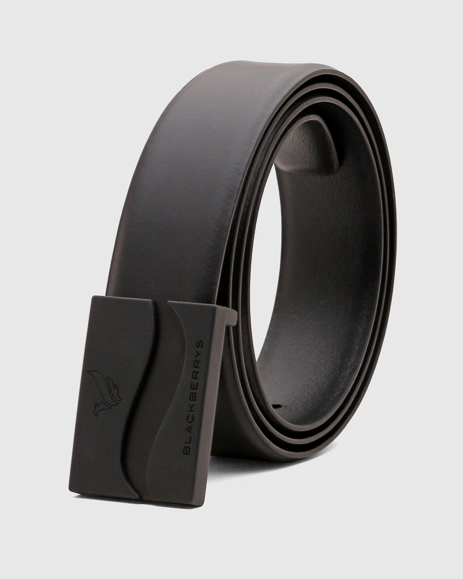 Solid Leather Belt In Black (Santiago) - Blackberrys