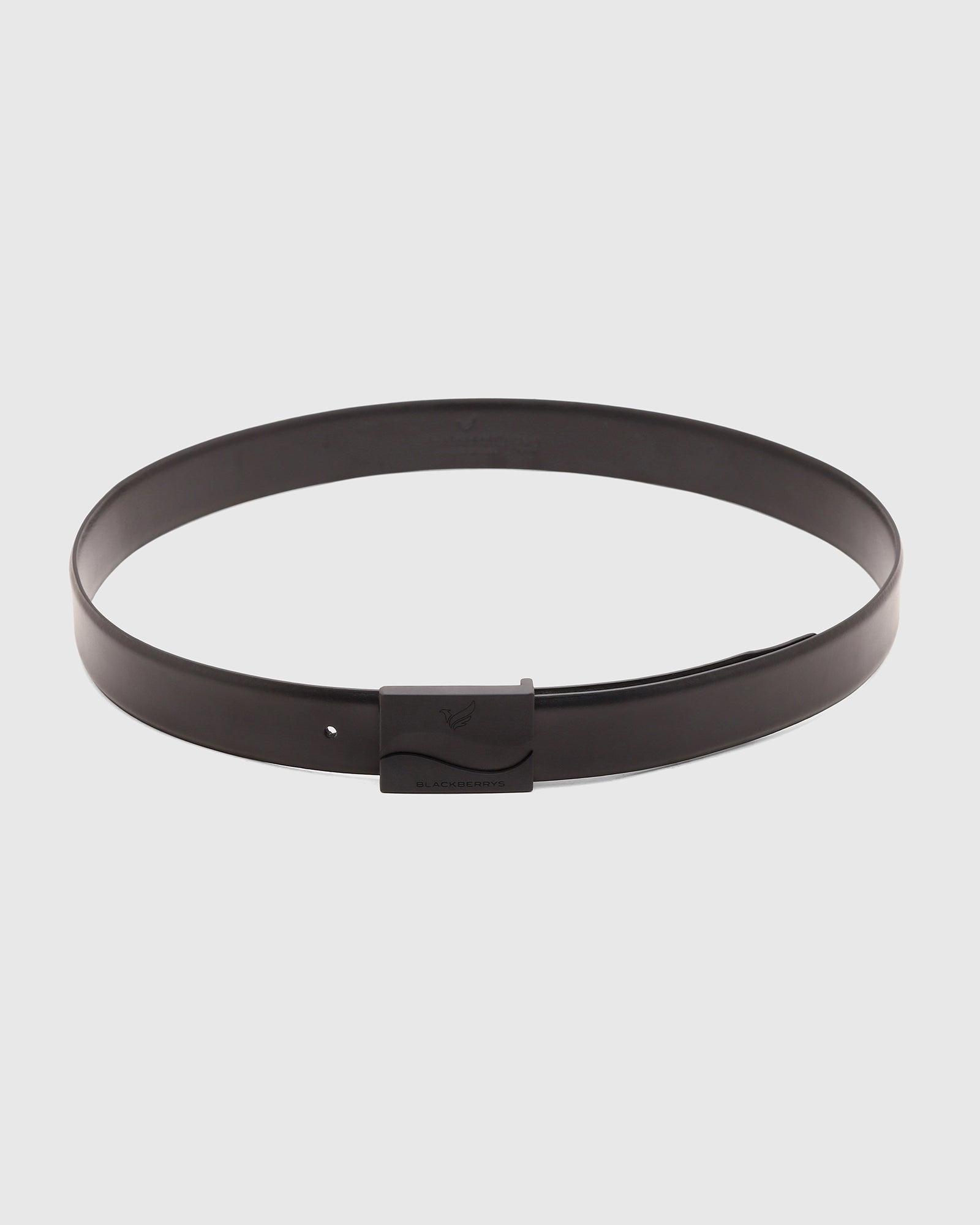 Solid Leather Belt In Black (Santiago) - Blackberrys