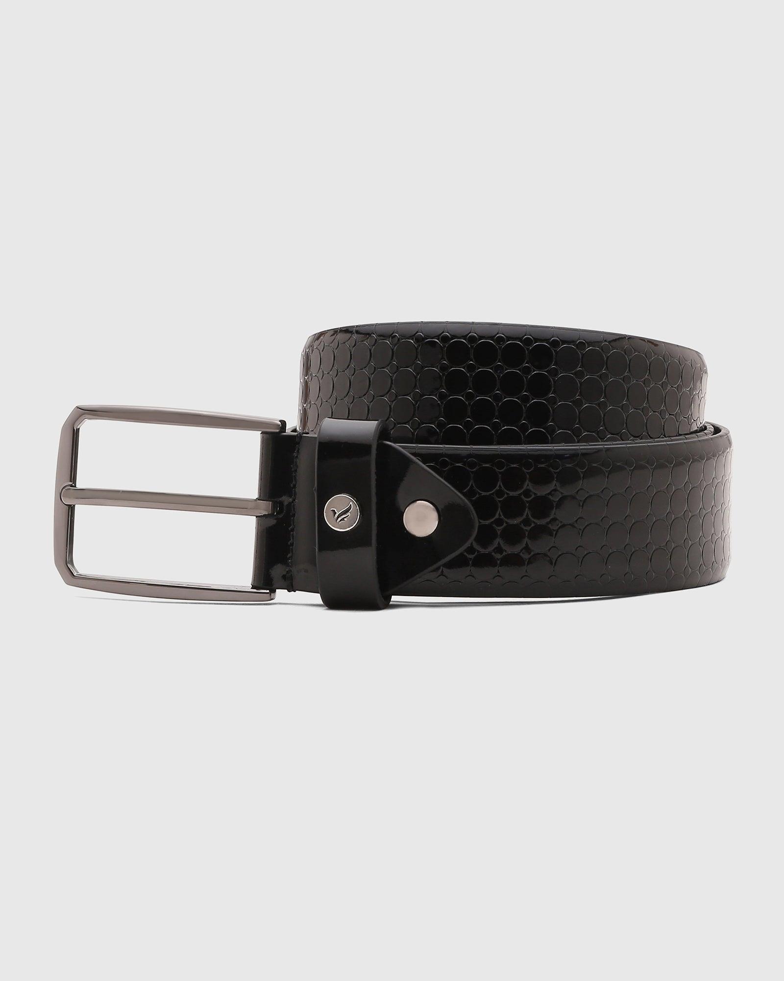 Solid Leather Belt In Black (Shaun) - Blackberrys