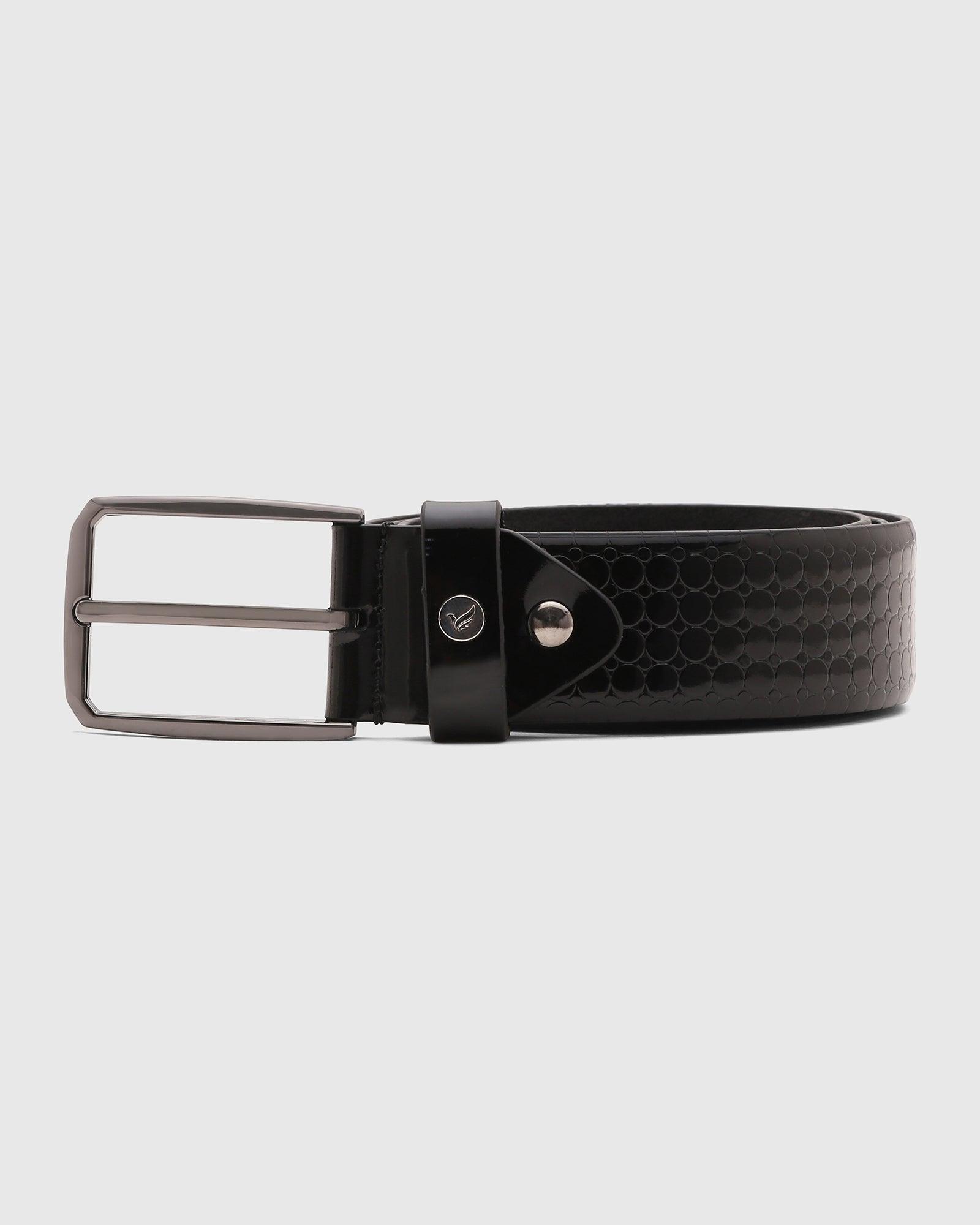 Solid Leather Belt In Black (Shaun) - Blackberrys