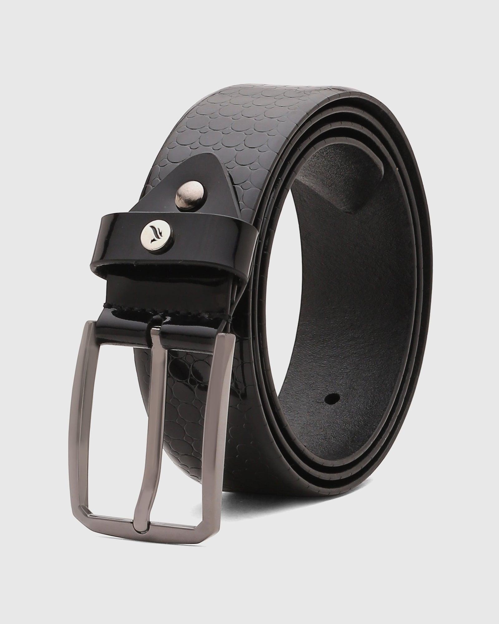 Solid Leather Belt In Black (Shaun) - Blackberrys