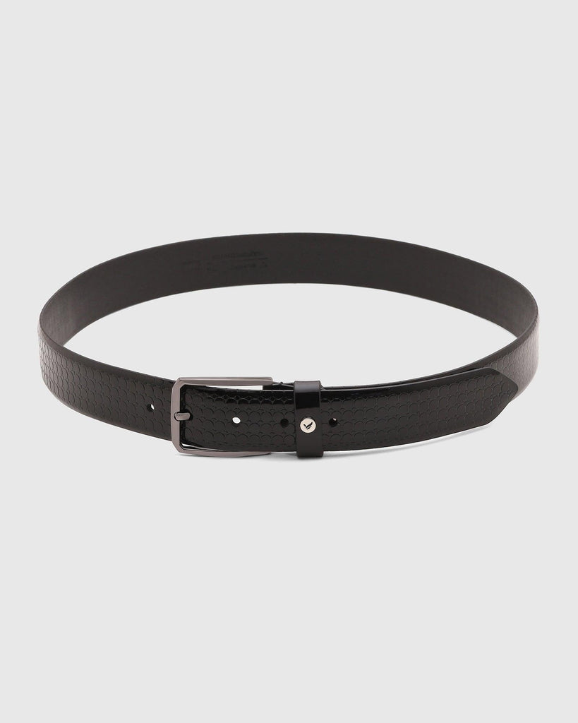 Leather Black Solid Belt - Shaun