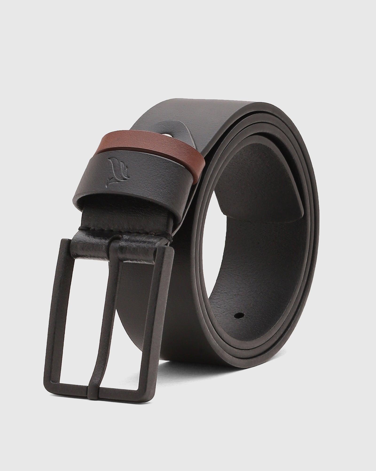 Leather Black Solid Belt - Son