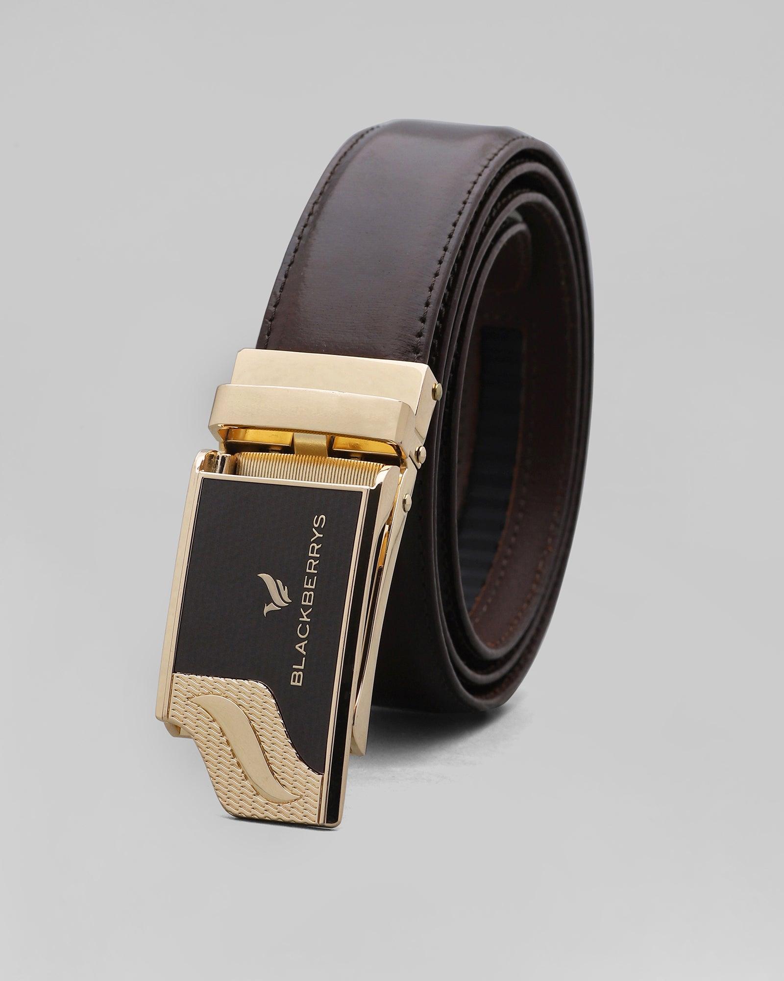 Leather Brown Solid Belt - Panama