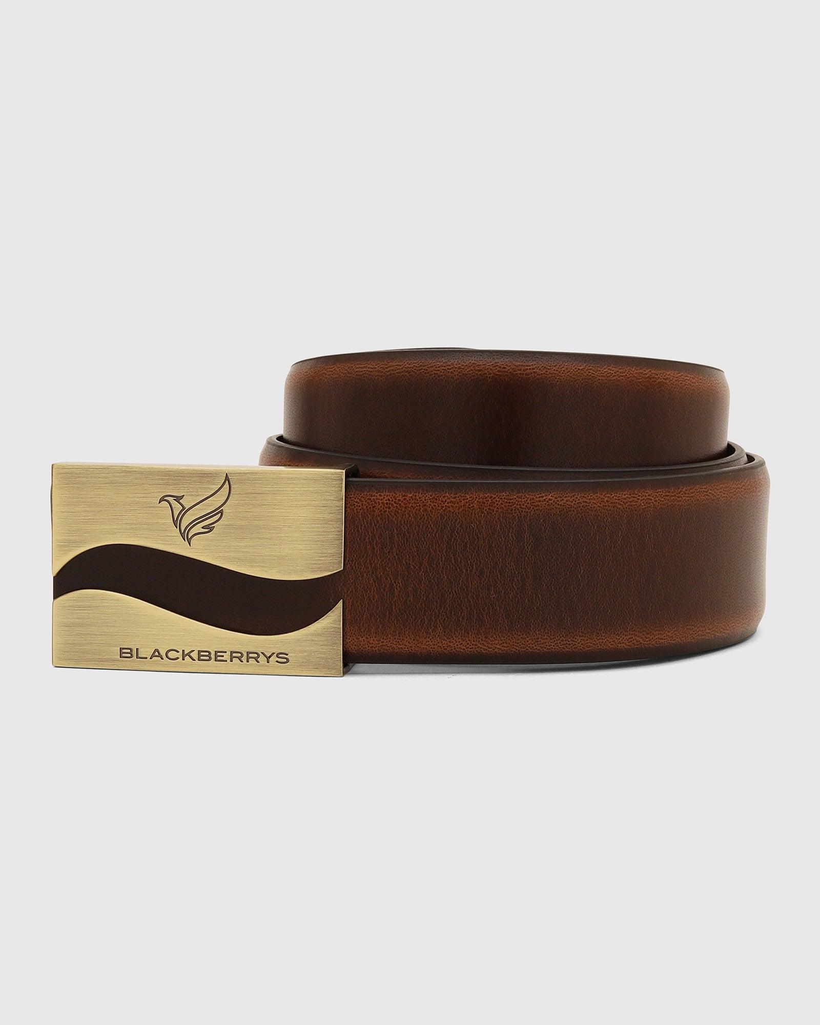 Leather Brown Solid Belt - Santiago