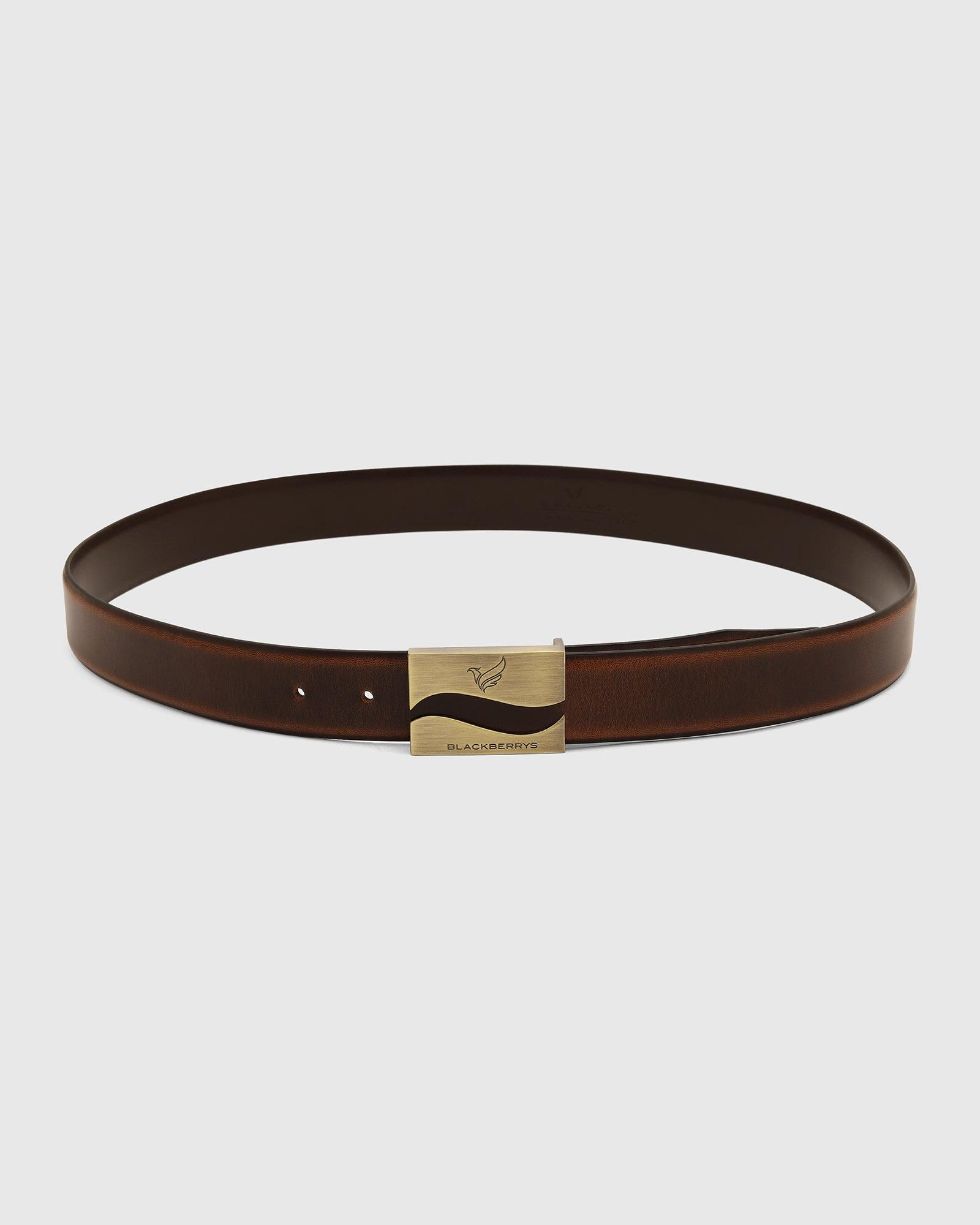 Leather Brown Solid Belt - Santiago