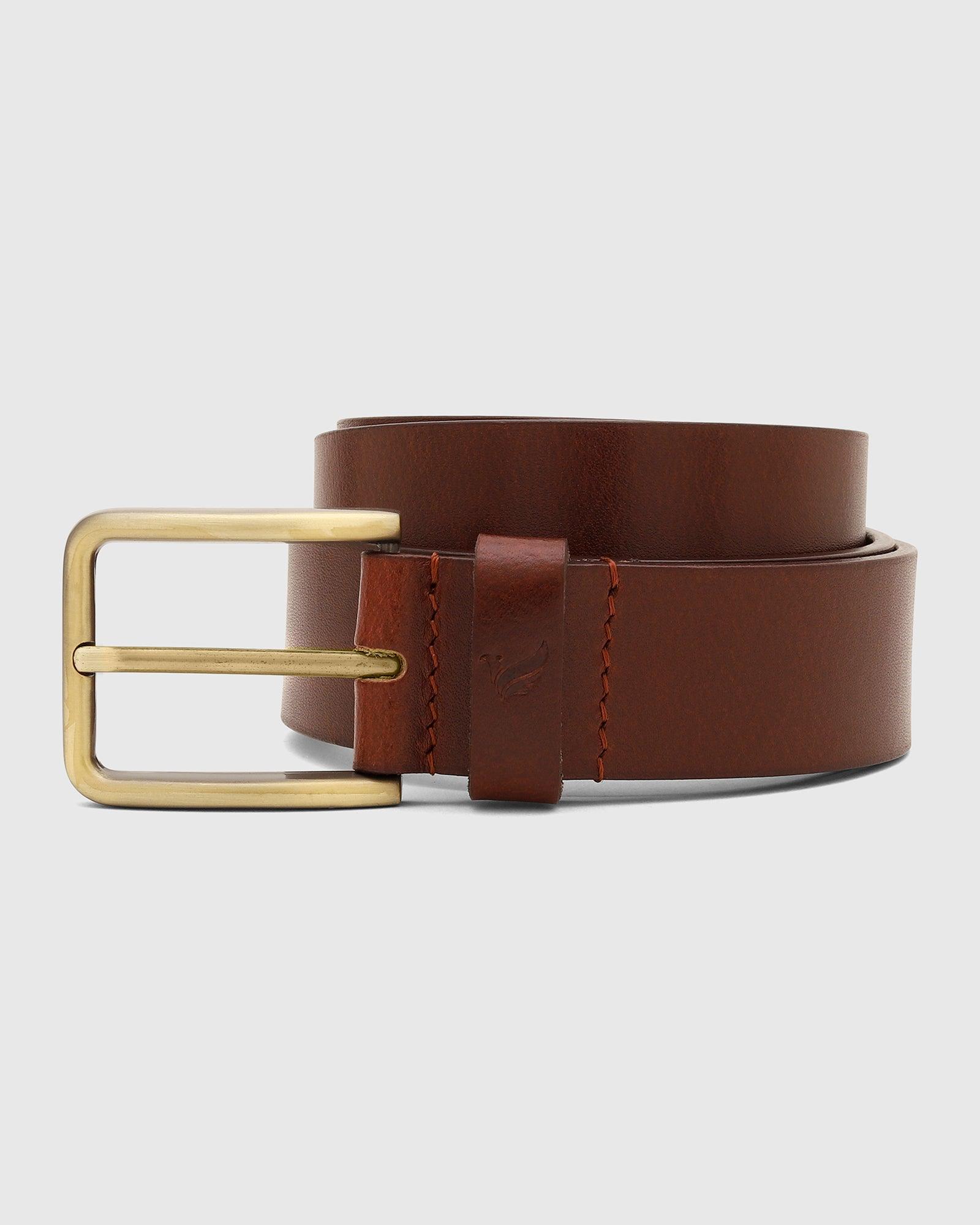 Leather Brown Solid Belt - Sergio
