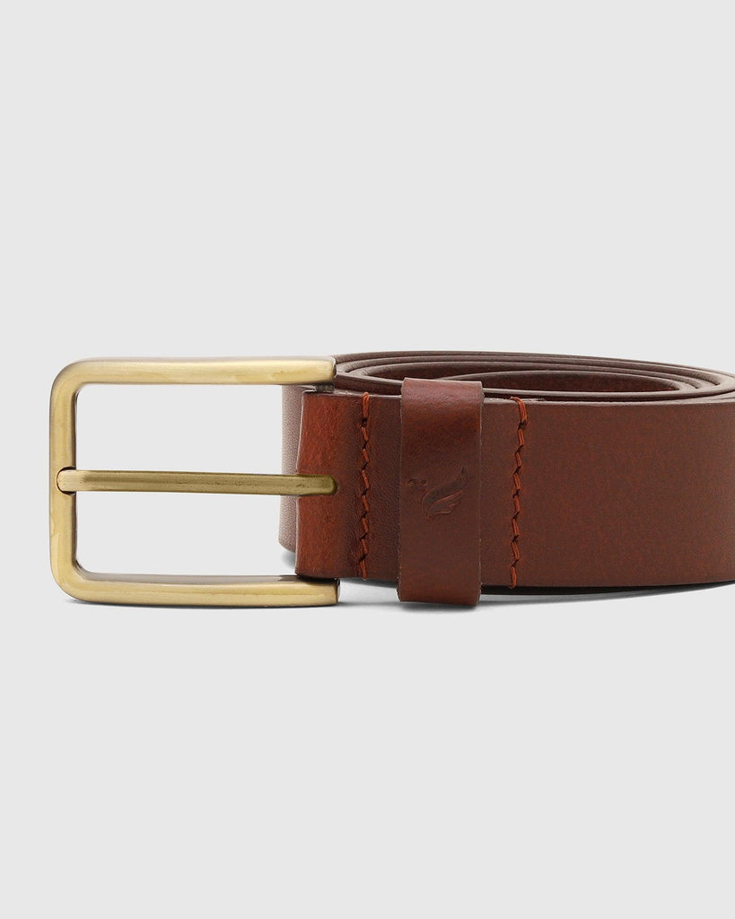 Leather Brown Solid Belt - Sergio