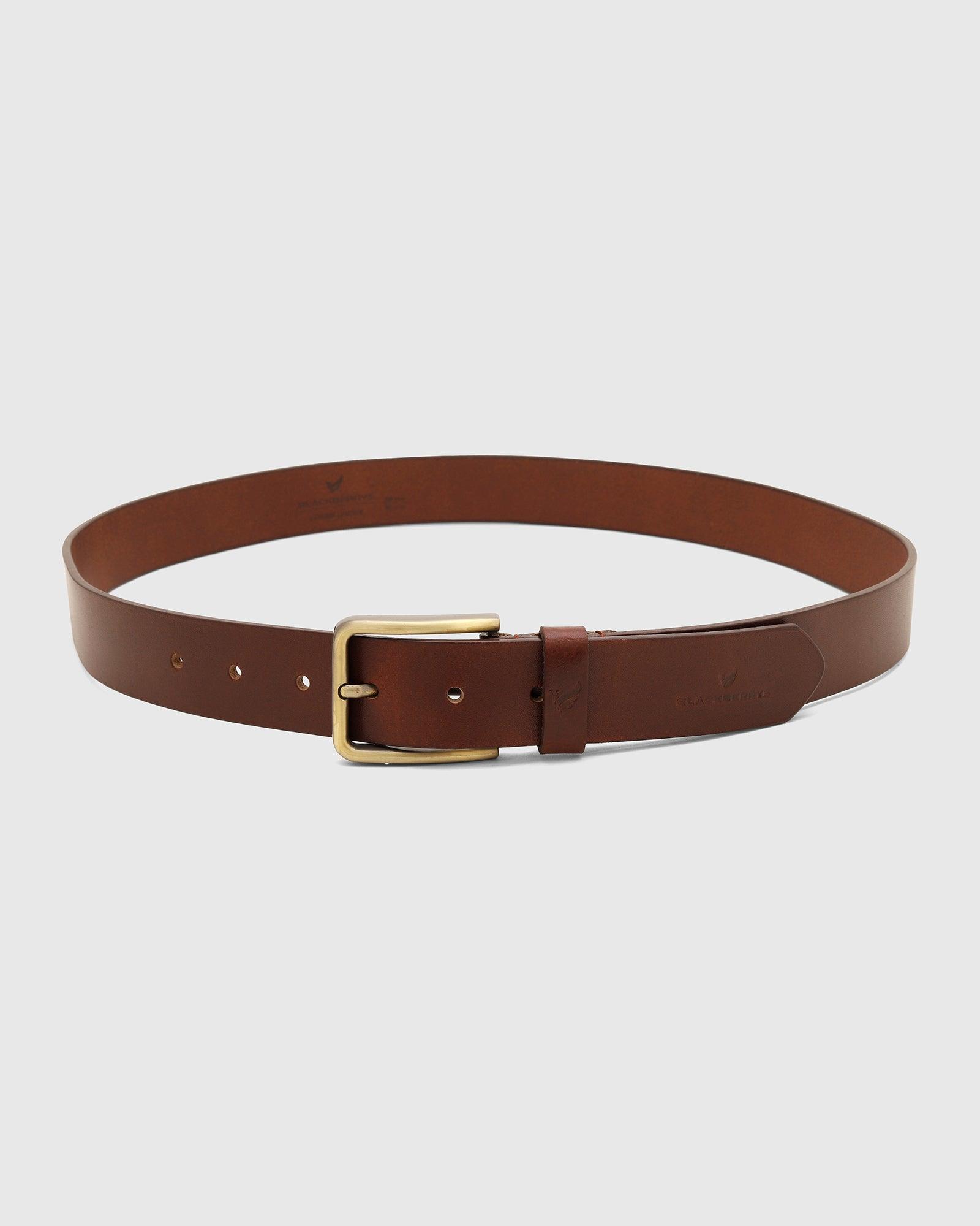 Leather Brown Solid Belt - Sergio