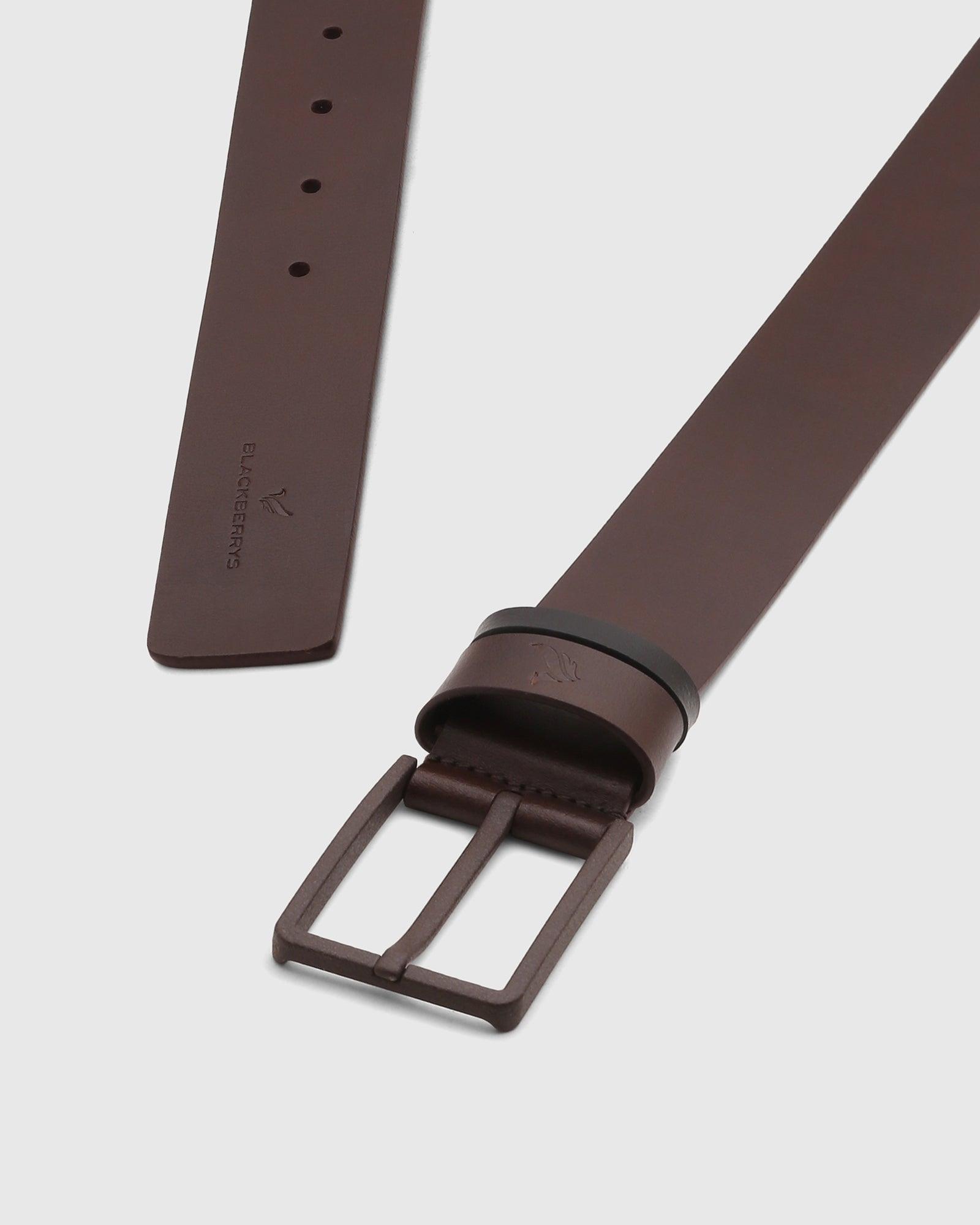 Solid Leather Belt In Brown (Son) - Blackberrys