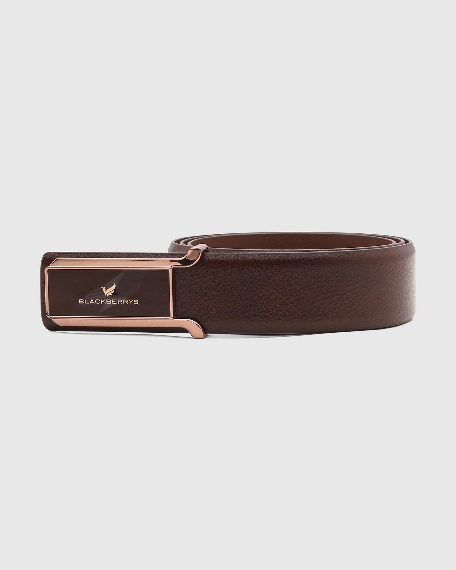 Leather Brown Solid Belt - Steve