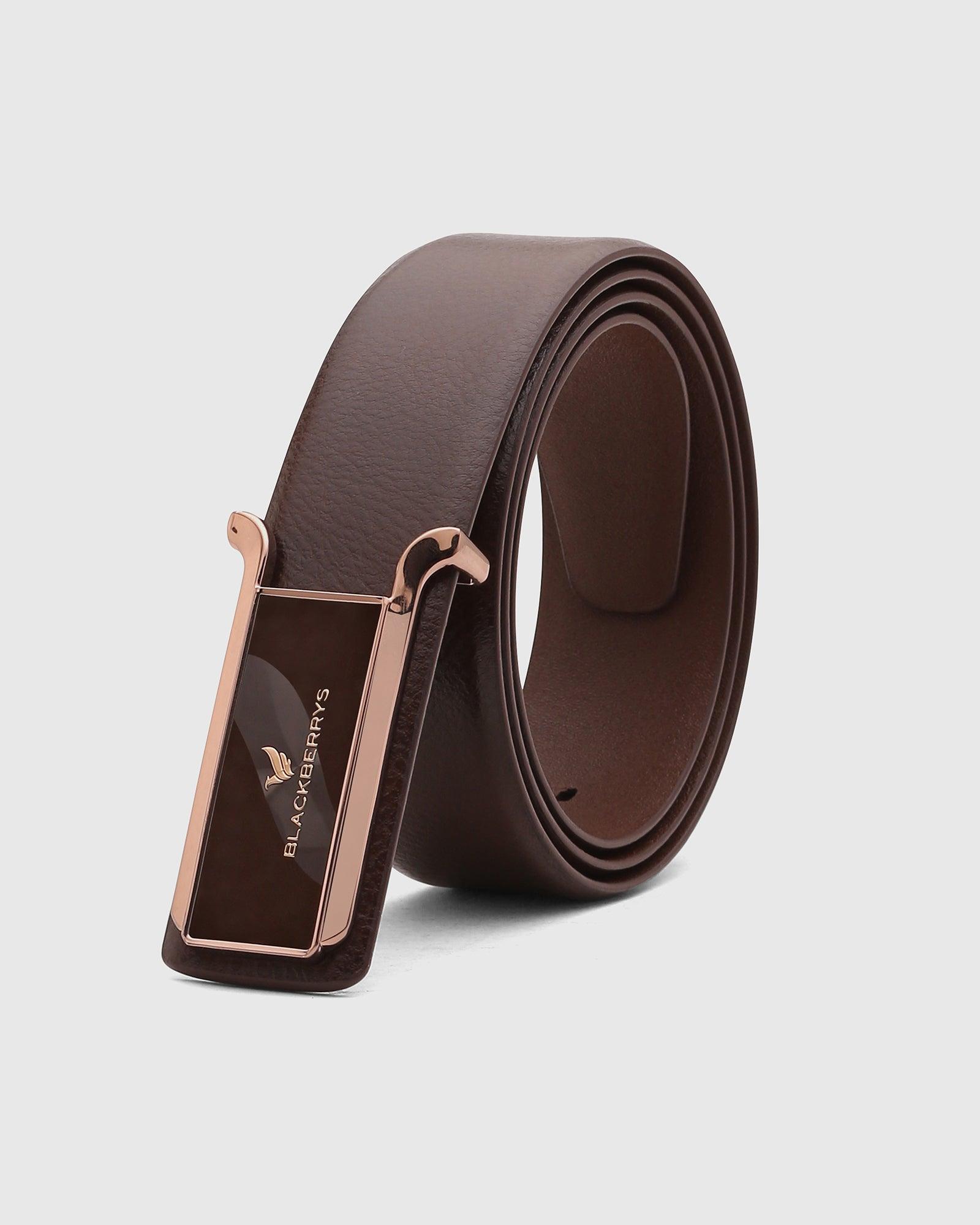 Leather Brown Solid Belt - Steve