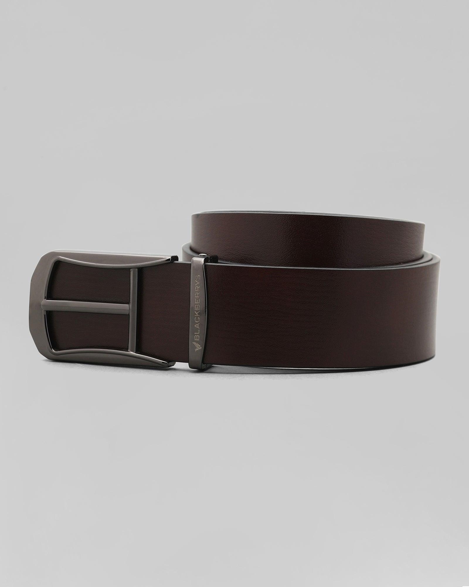 Leather Chocolate Brown Solid Belt - Peru