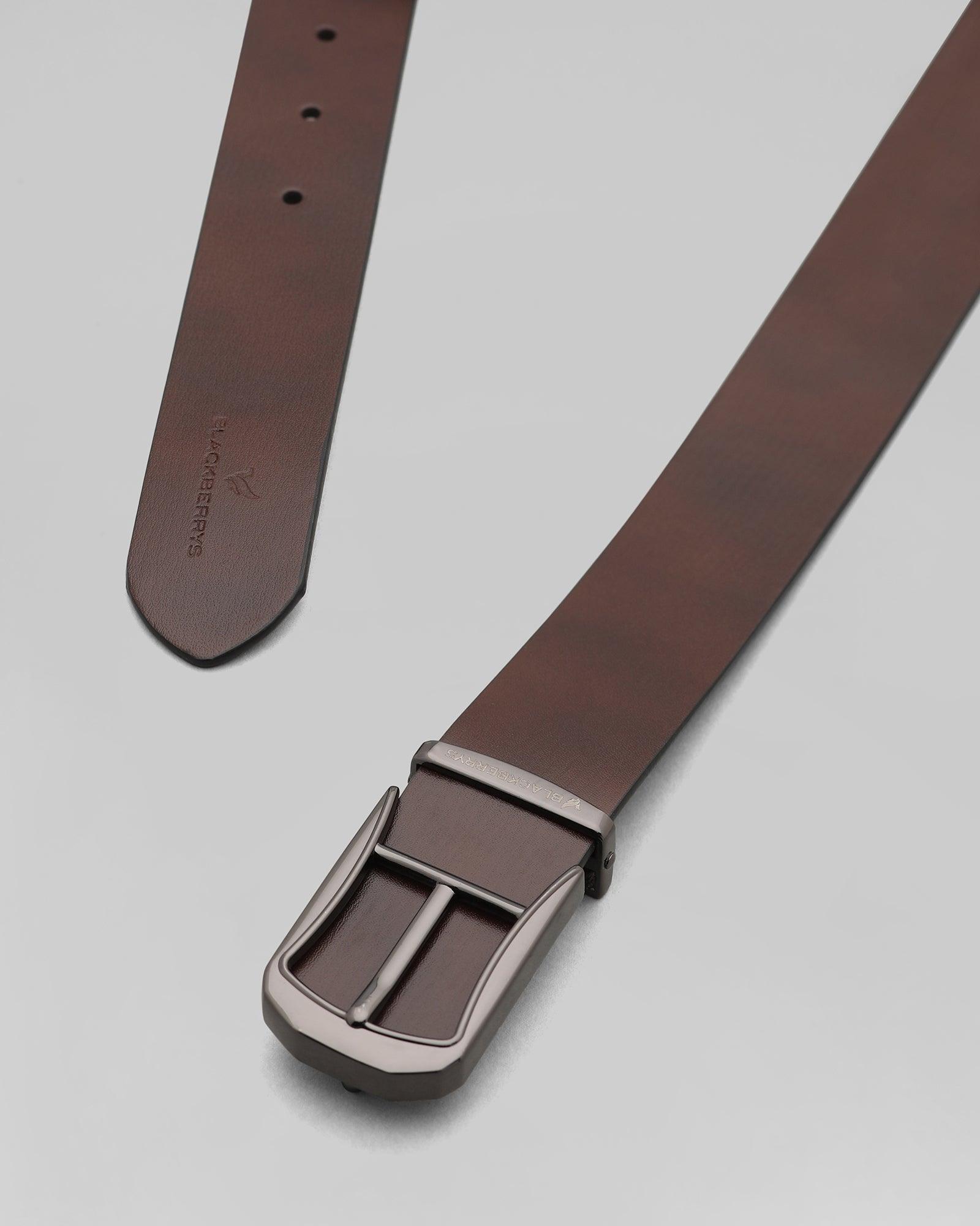 Leather Chocolate Brown Solid Belt - Peru
