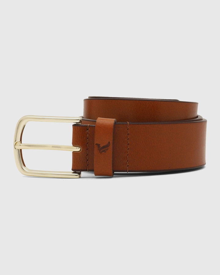 Leather Tan Solid Belt - Sadio