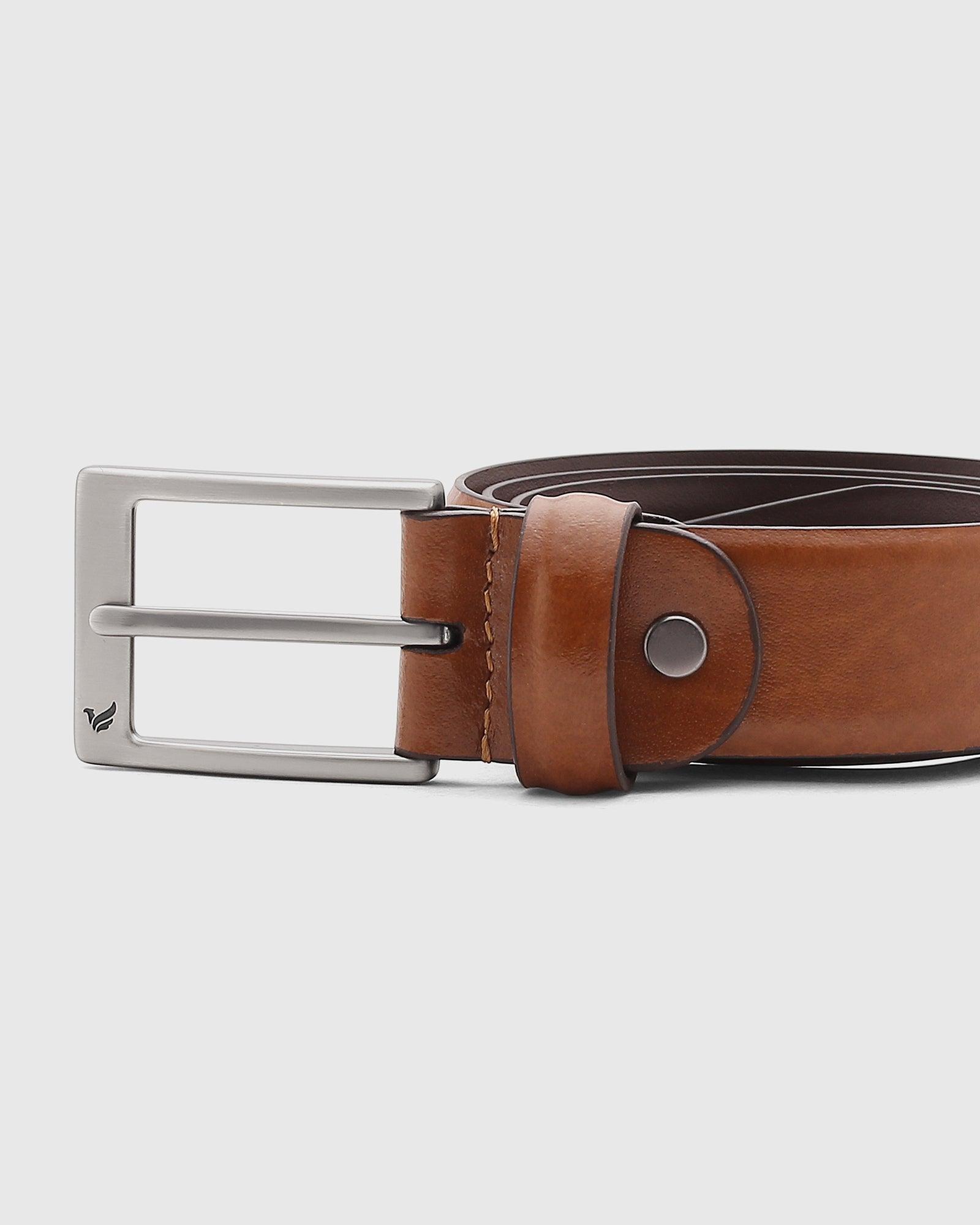 Leather Tan Solid Belt - Star