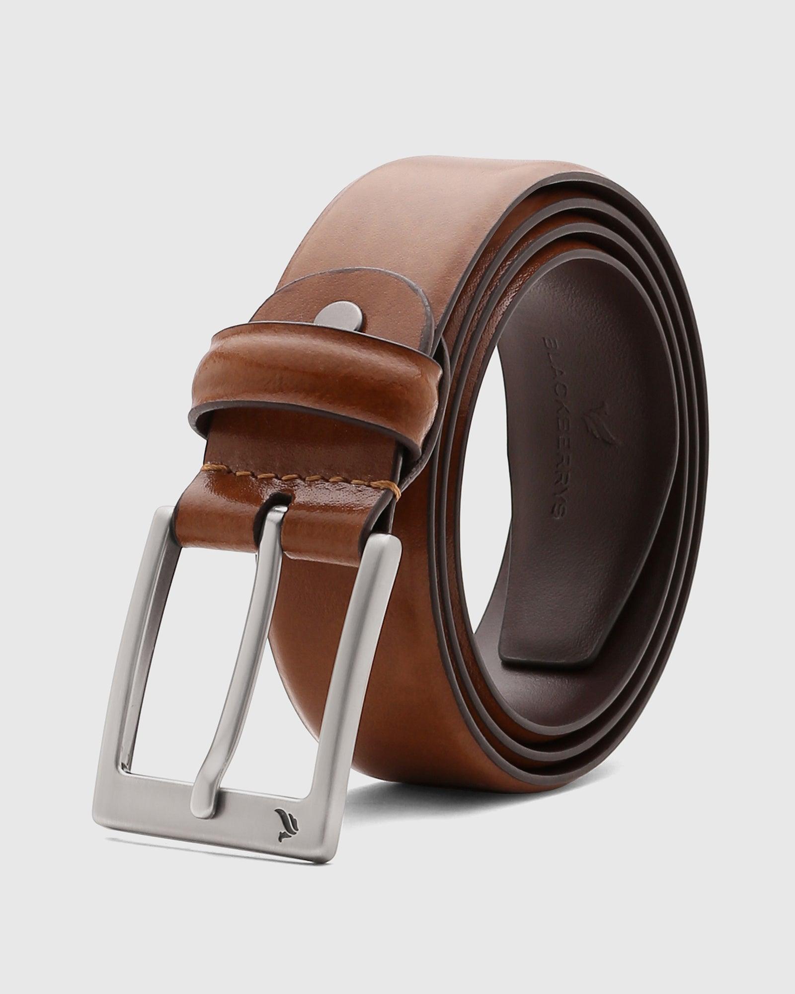 Leather Tan Solid Belt - Star