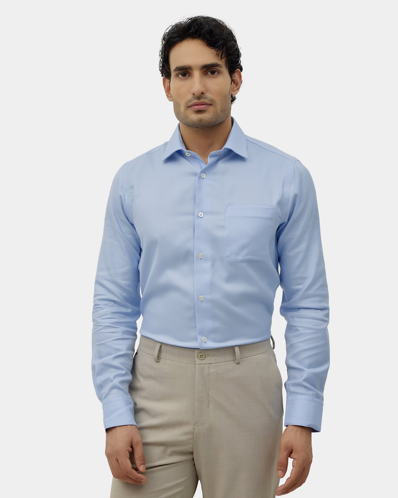 Light Blue Textured Shirt - Chiba