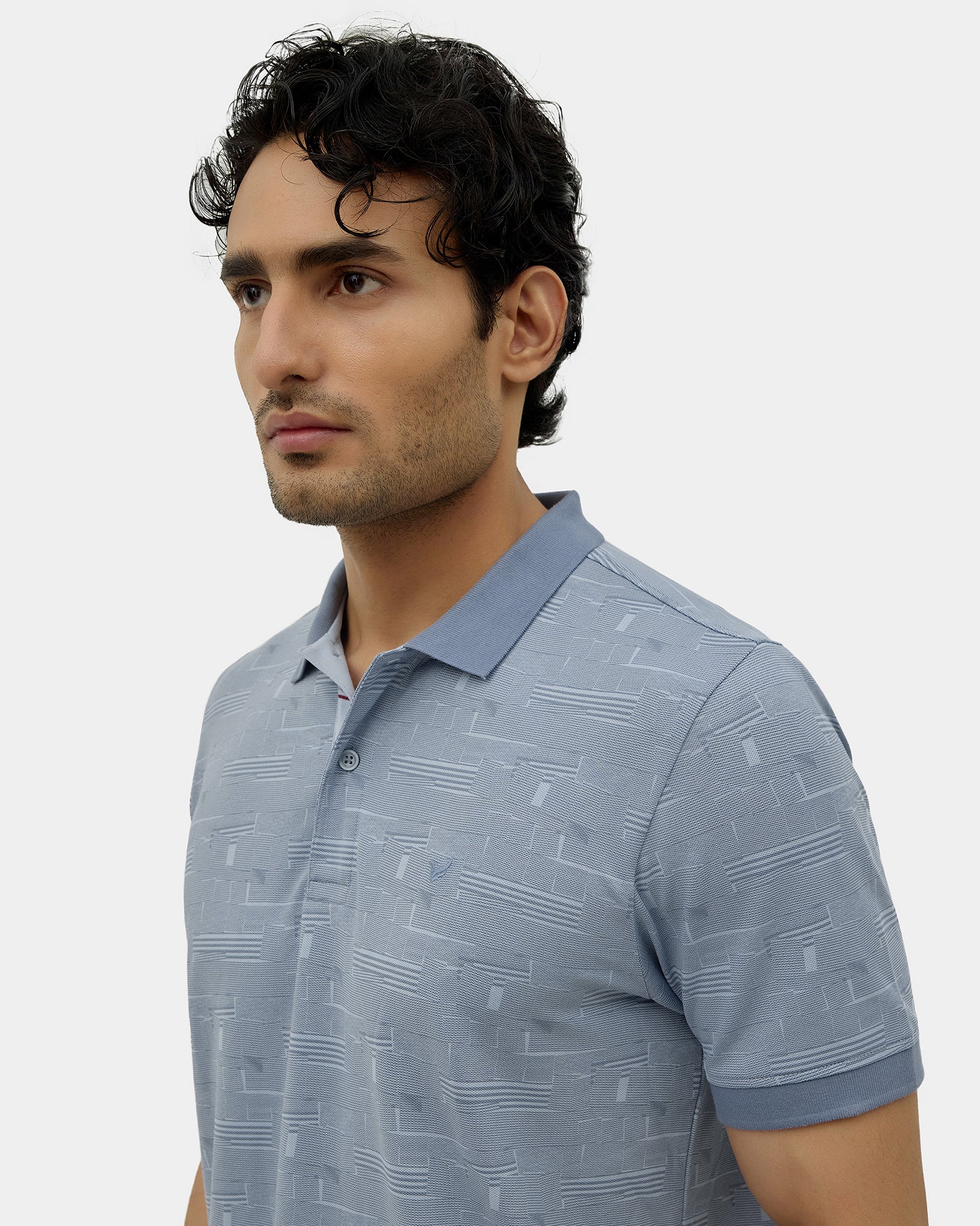 Light Blue Printed Polo - Mac