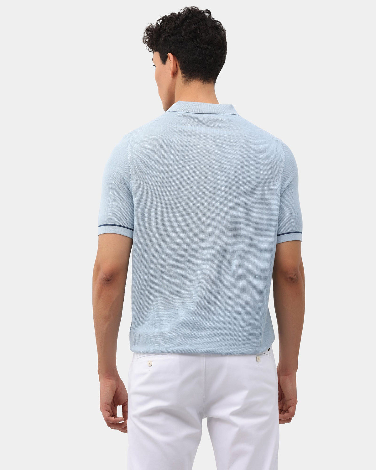 Light Blue Solid Polo - Zoler