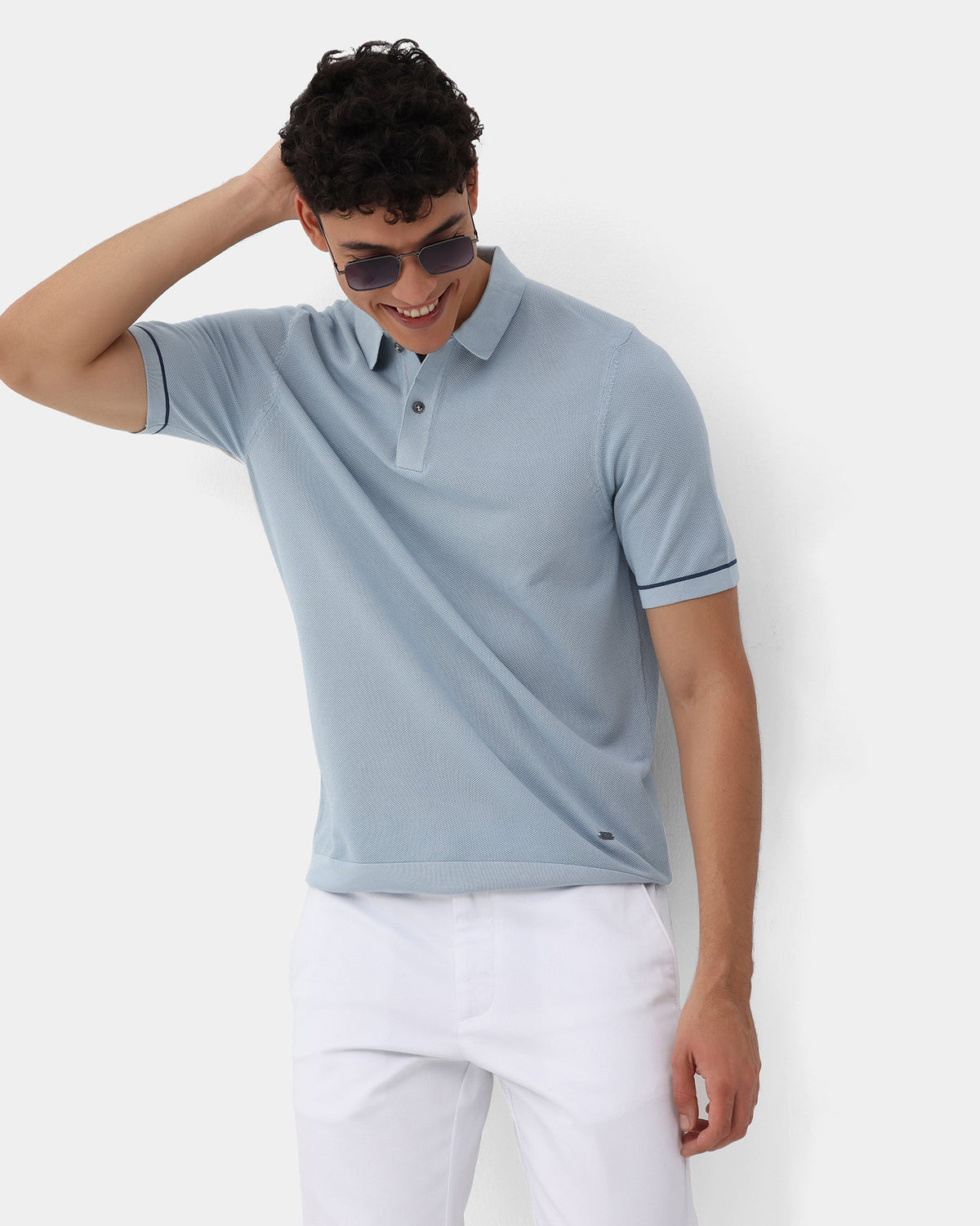 Light Blue Solid Polo - Zoler