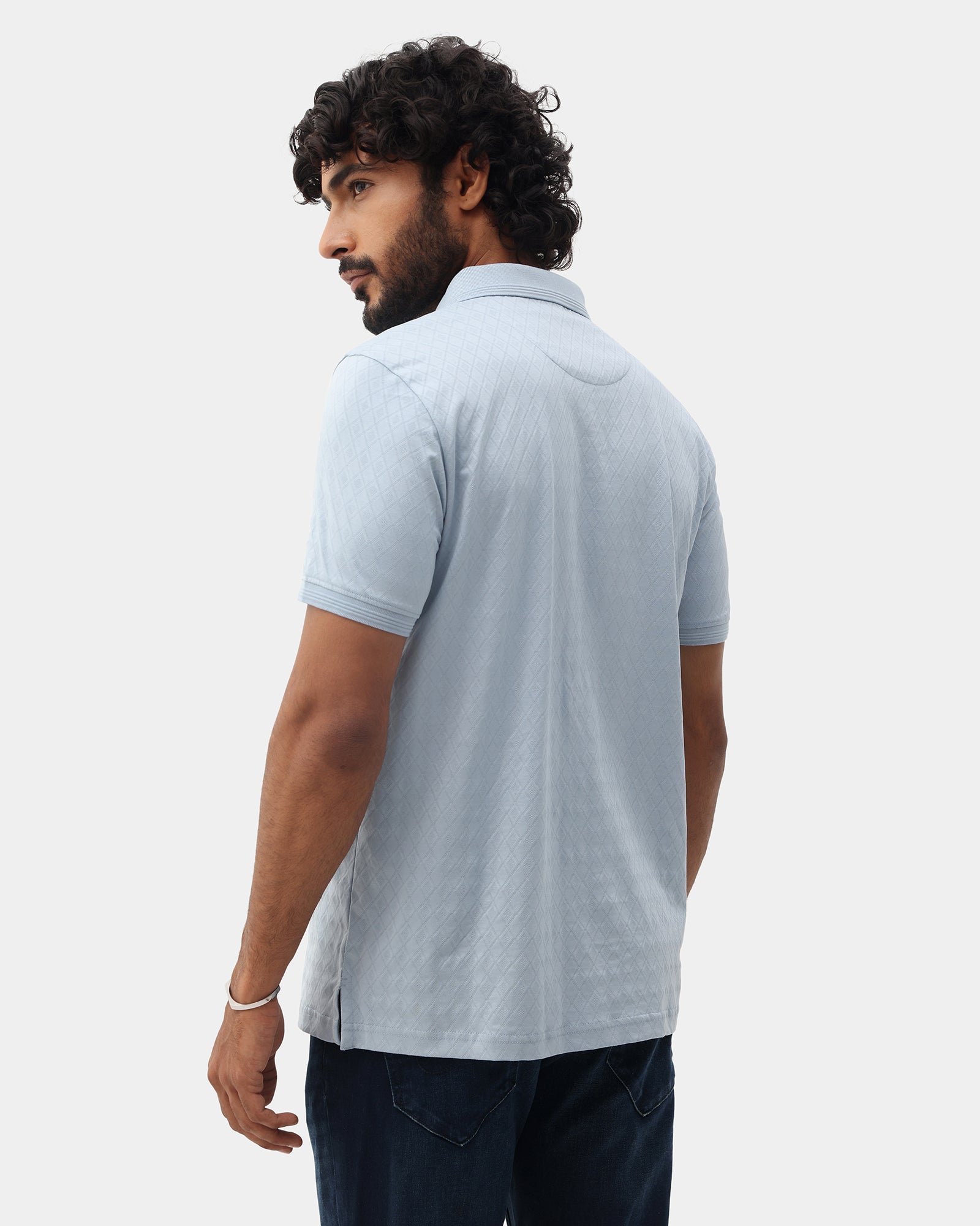 Light Luxe Blue Textured Polo - Lab